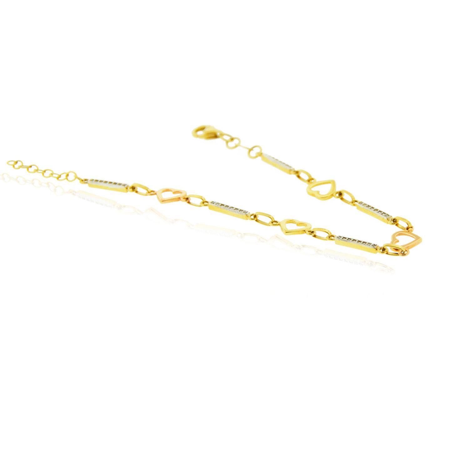 Pulsera de Oro 18kt Barra Circon-2