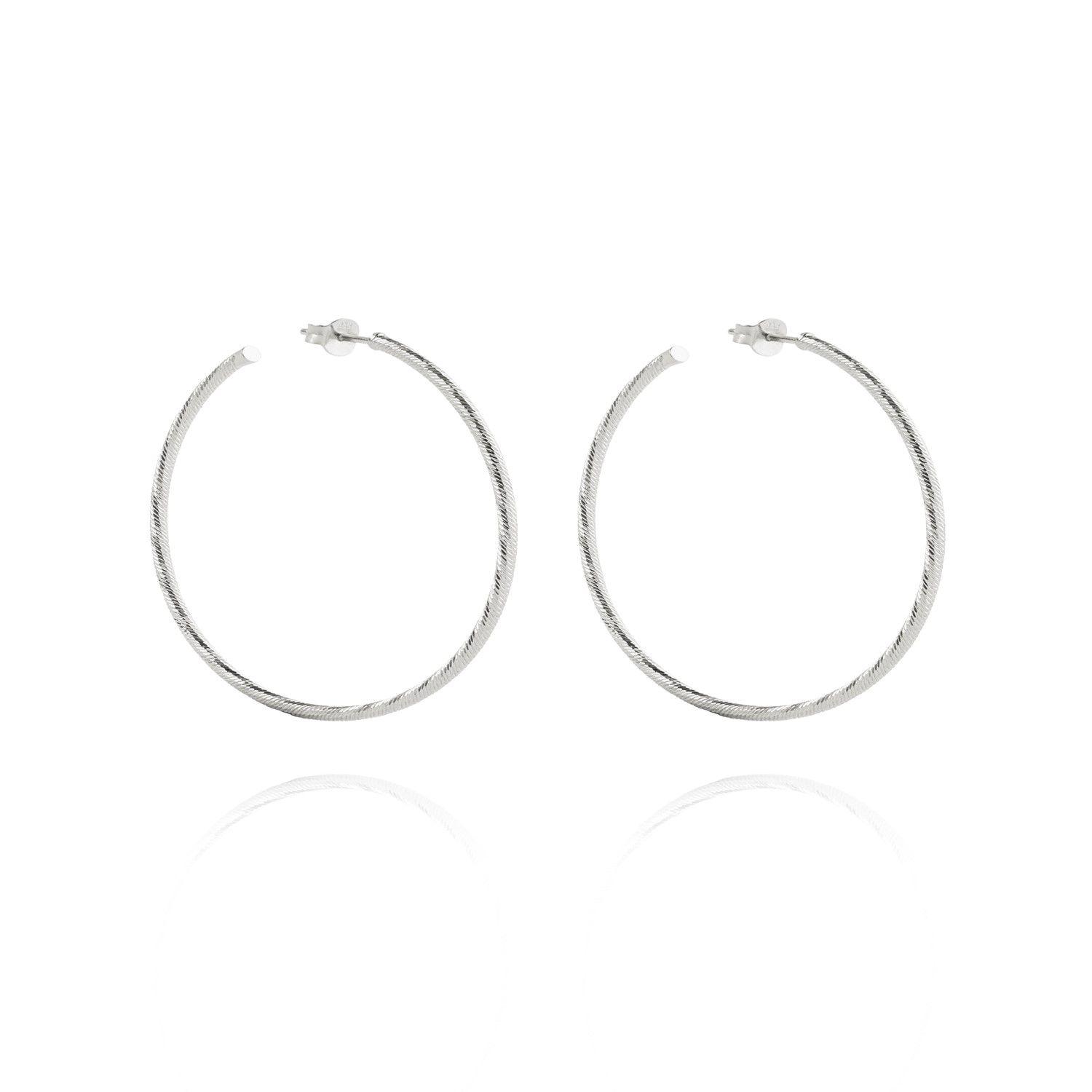 Aros de Plata Esterlina 925 Argollas Torcidas 45mm-2