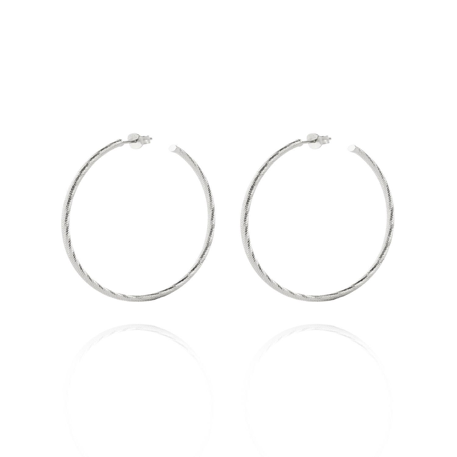 Aros de Plata Esterlina 925 Argollas Torcidas 45mm-0