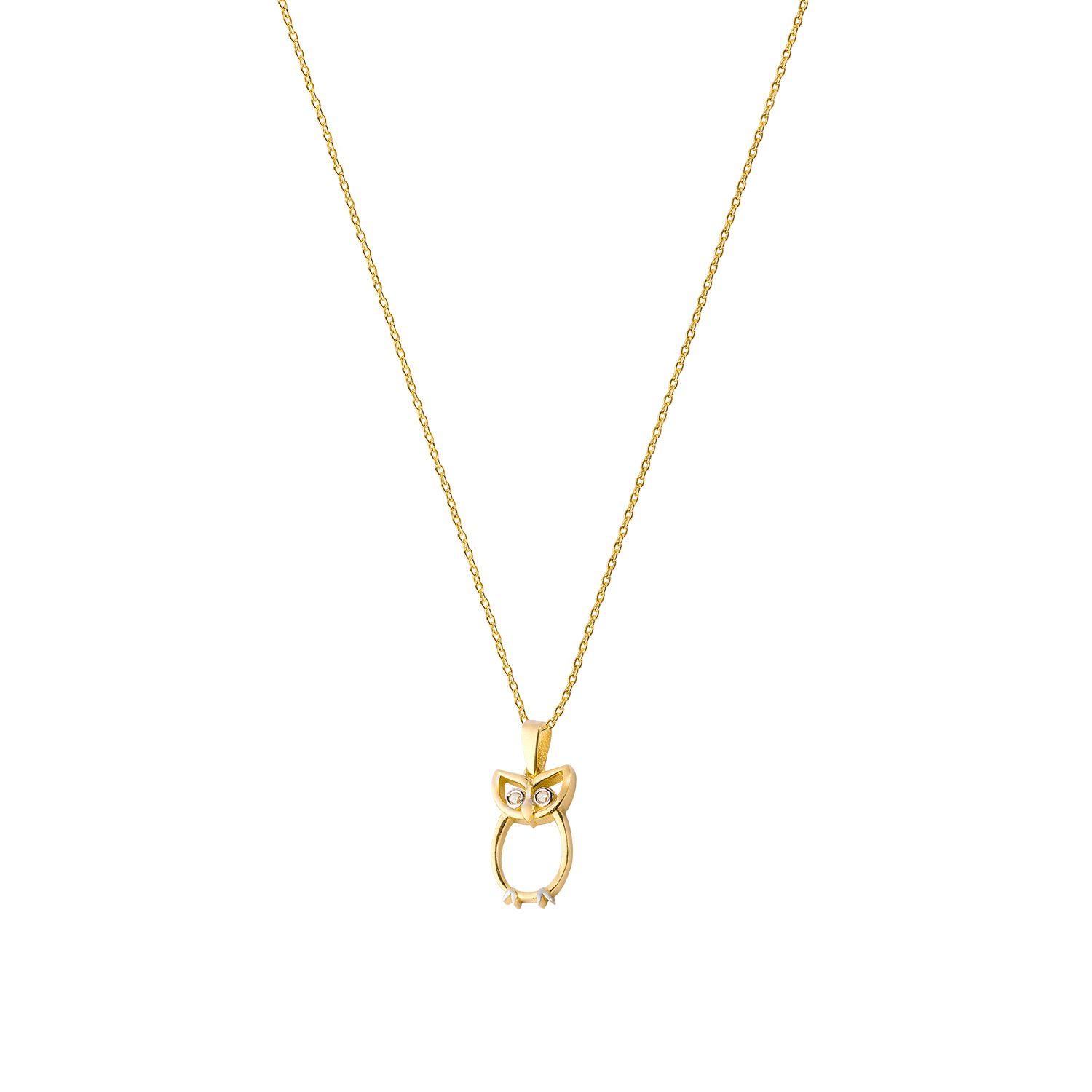 Colgantes de Oro 18kt Modelo Buho & Circón-2
