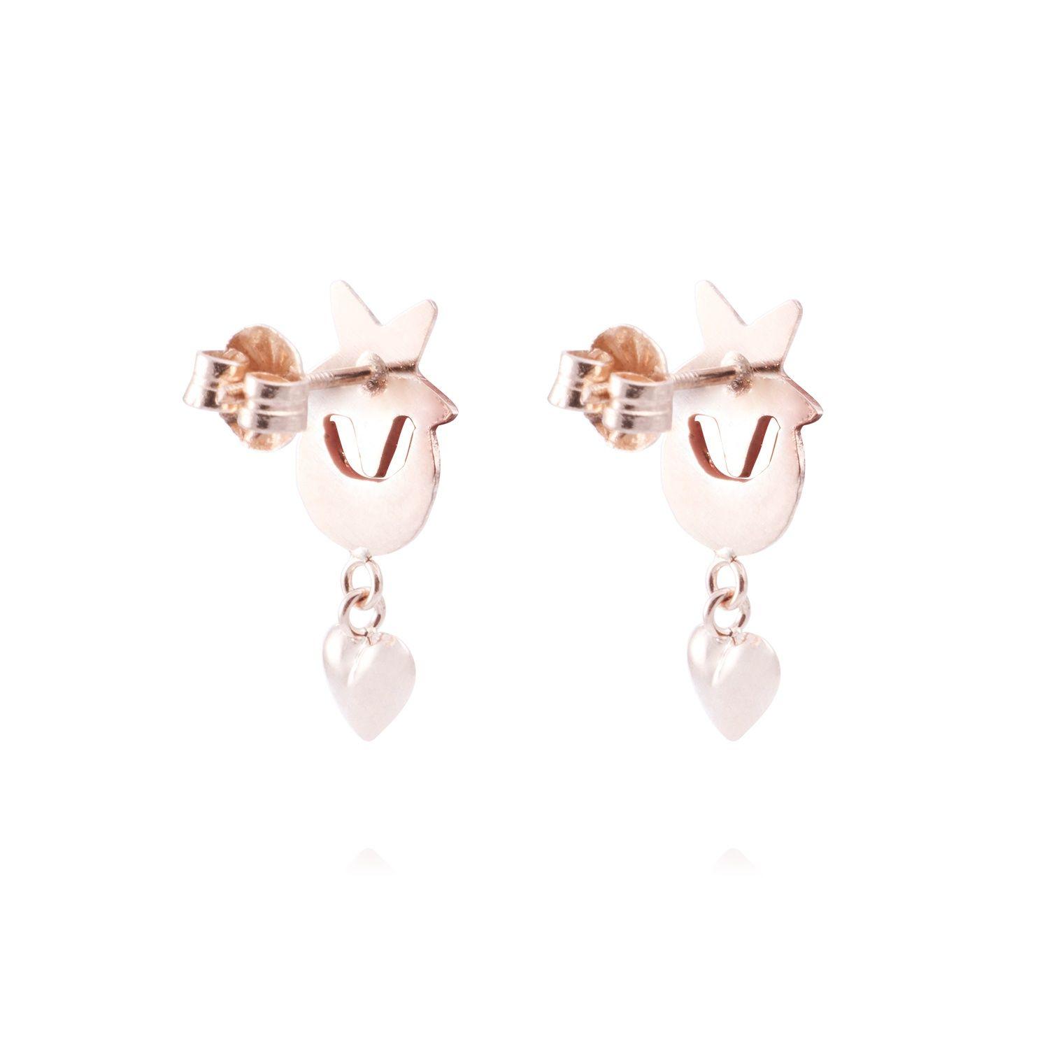 Aros Oro Miel 18kt Simbolos de Amor-2