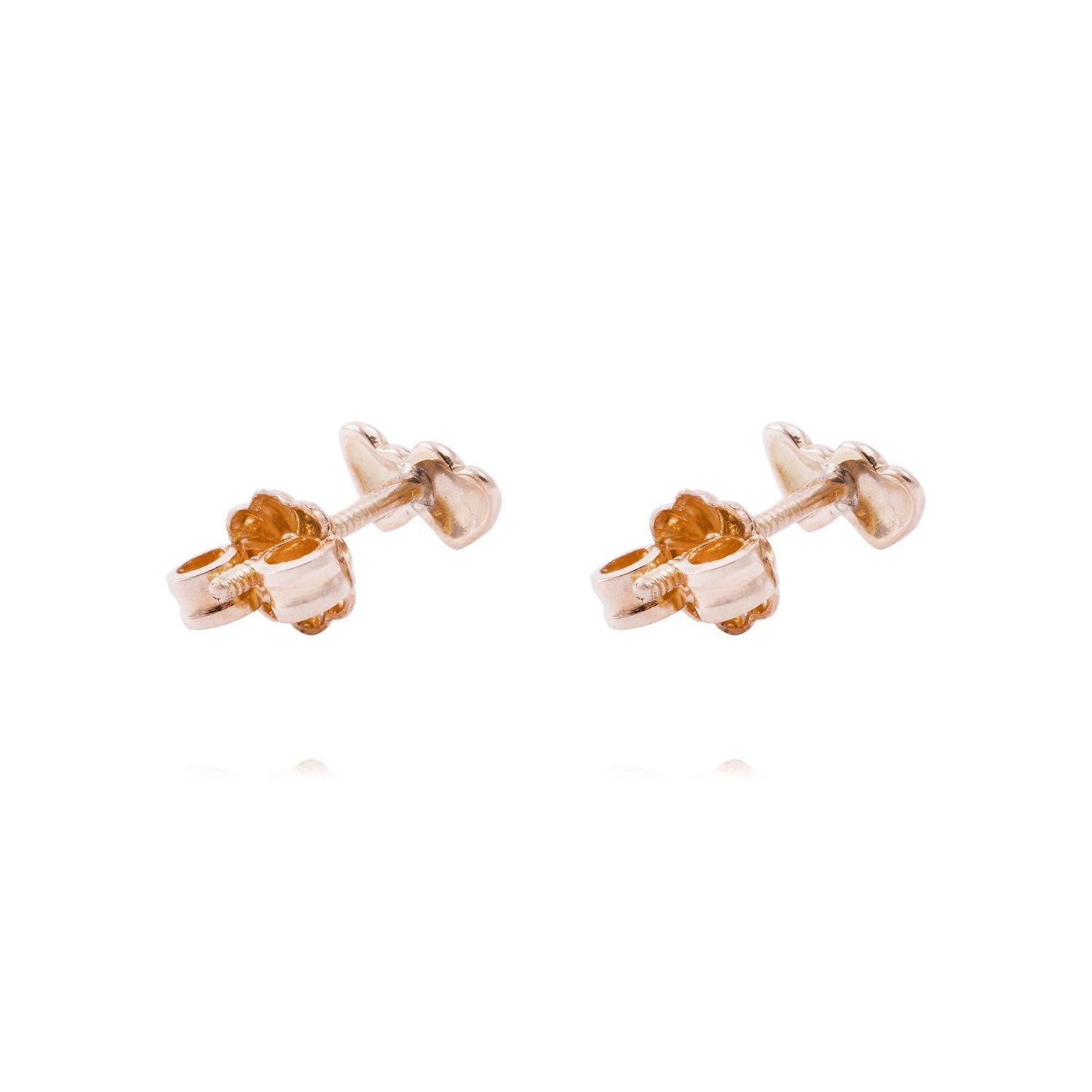 Aros Oro Miel 18kt Corazón Doble-2