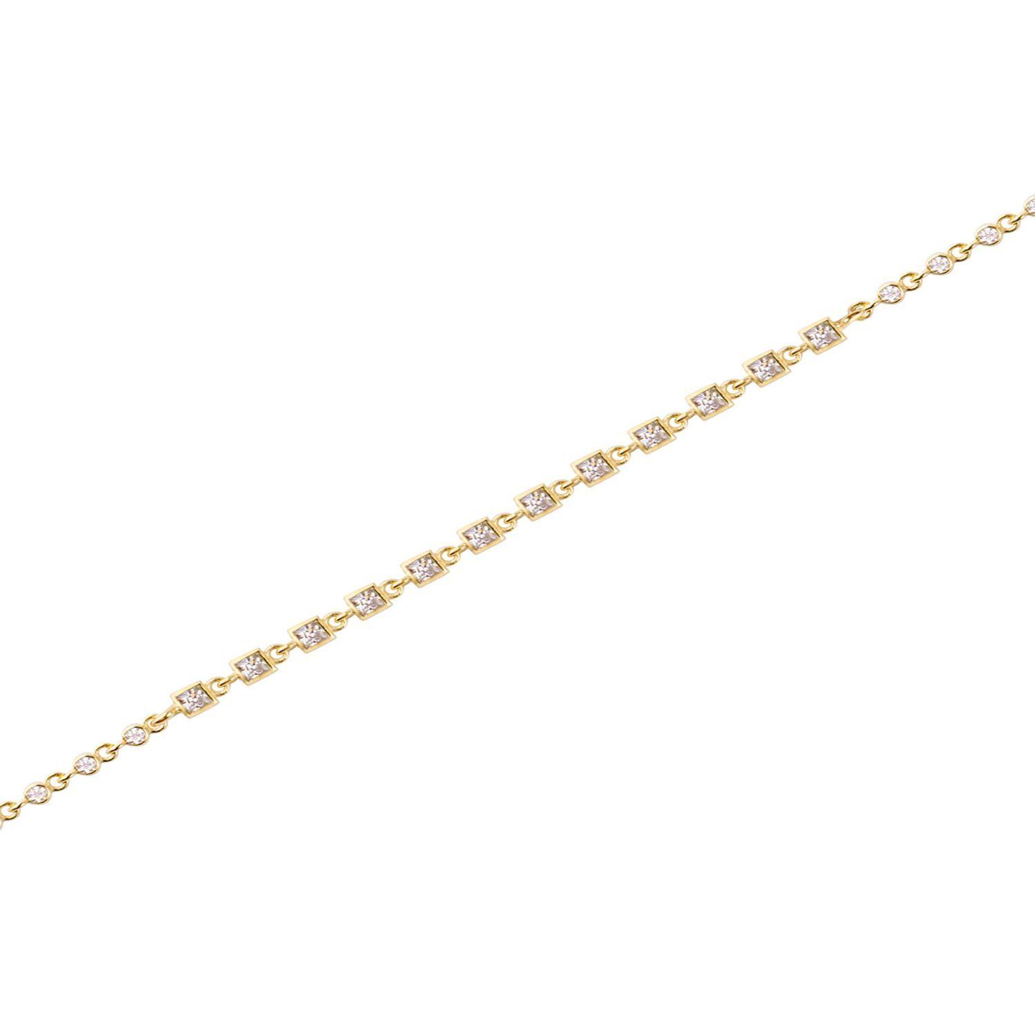 Pulsera de Plata Esterlina 925 Circon Mixto Bañado en Oro 18kt-1