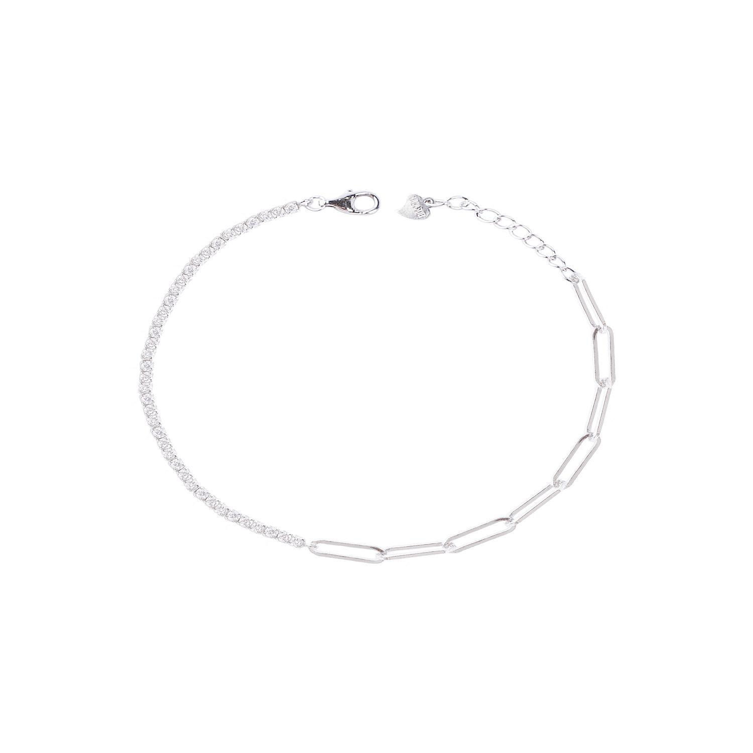 Pulsera de Plata Esterlina 925 Circonitas Cadena-0
