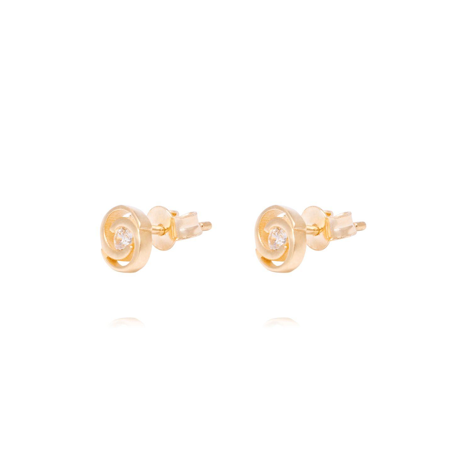 Aros de Oro de 18kt Circonitas en espiral-2