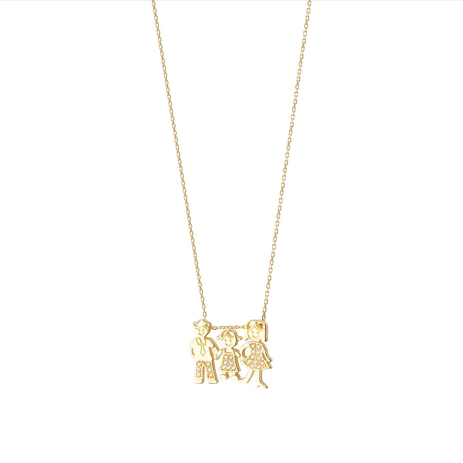 Collar de Oro 18kt Modelo Familia-2