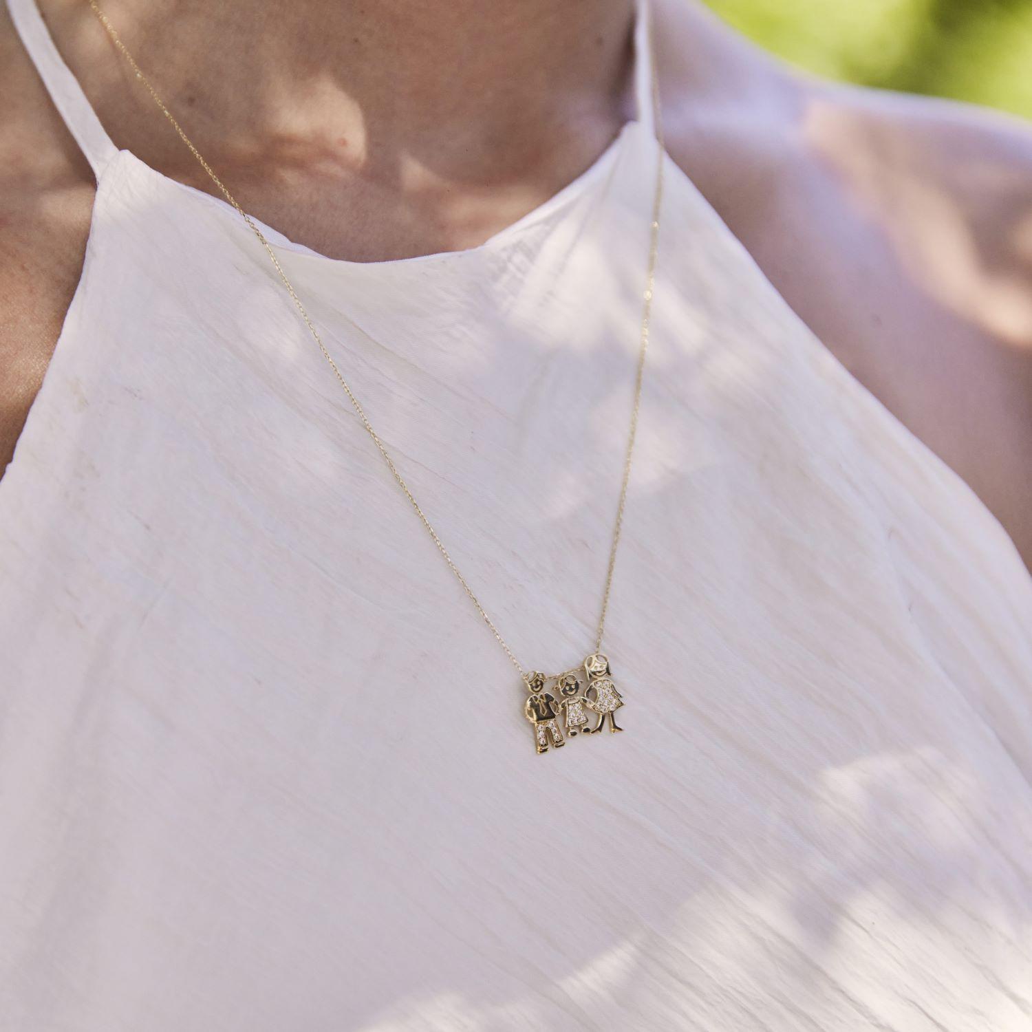 Collar de Oro 18kt Modelo Familia-3