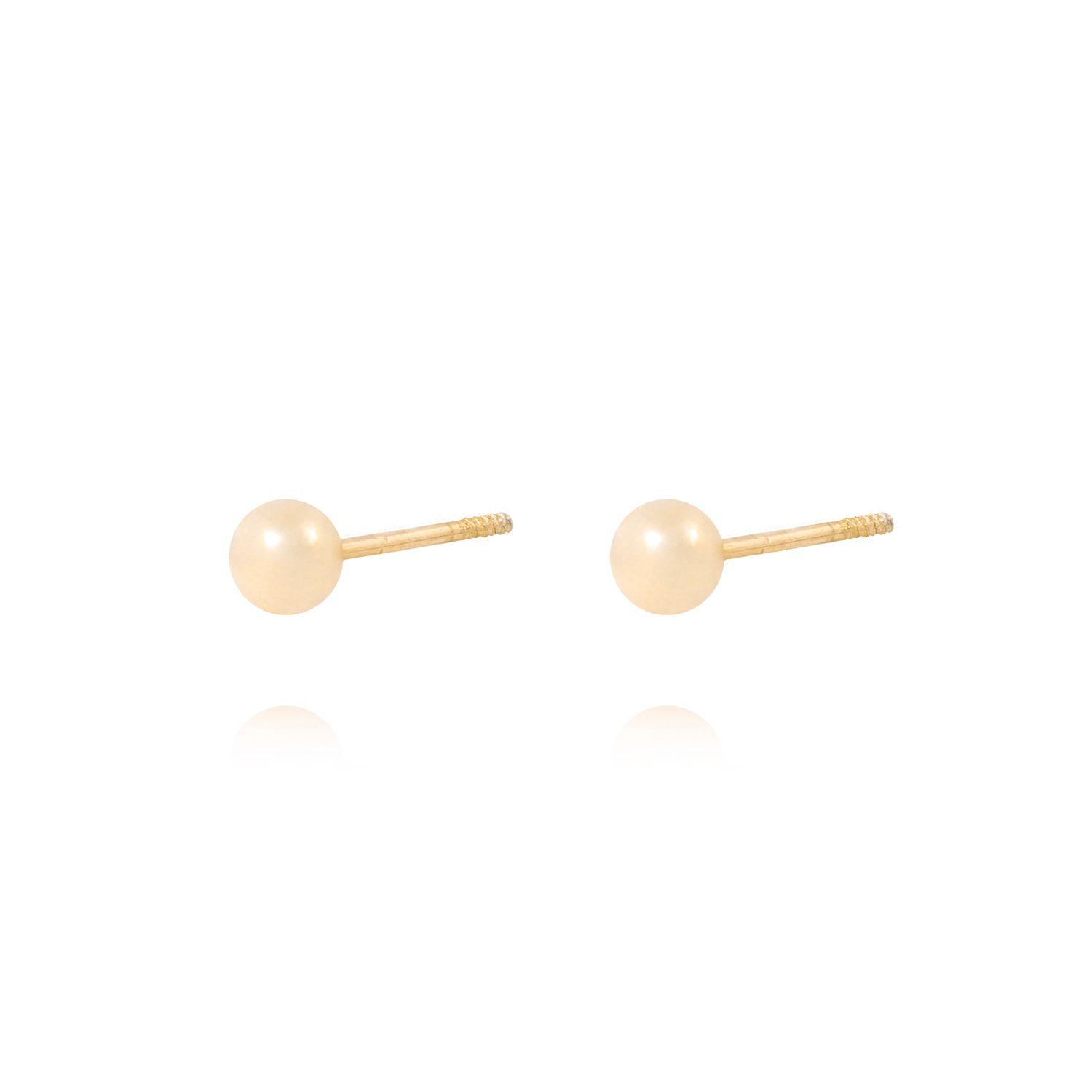Aros de Oro 9kt Bolita Solida 4mm-1