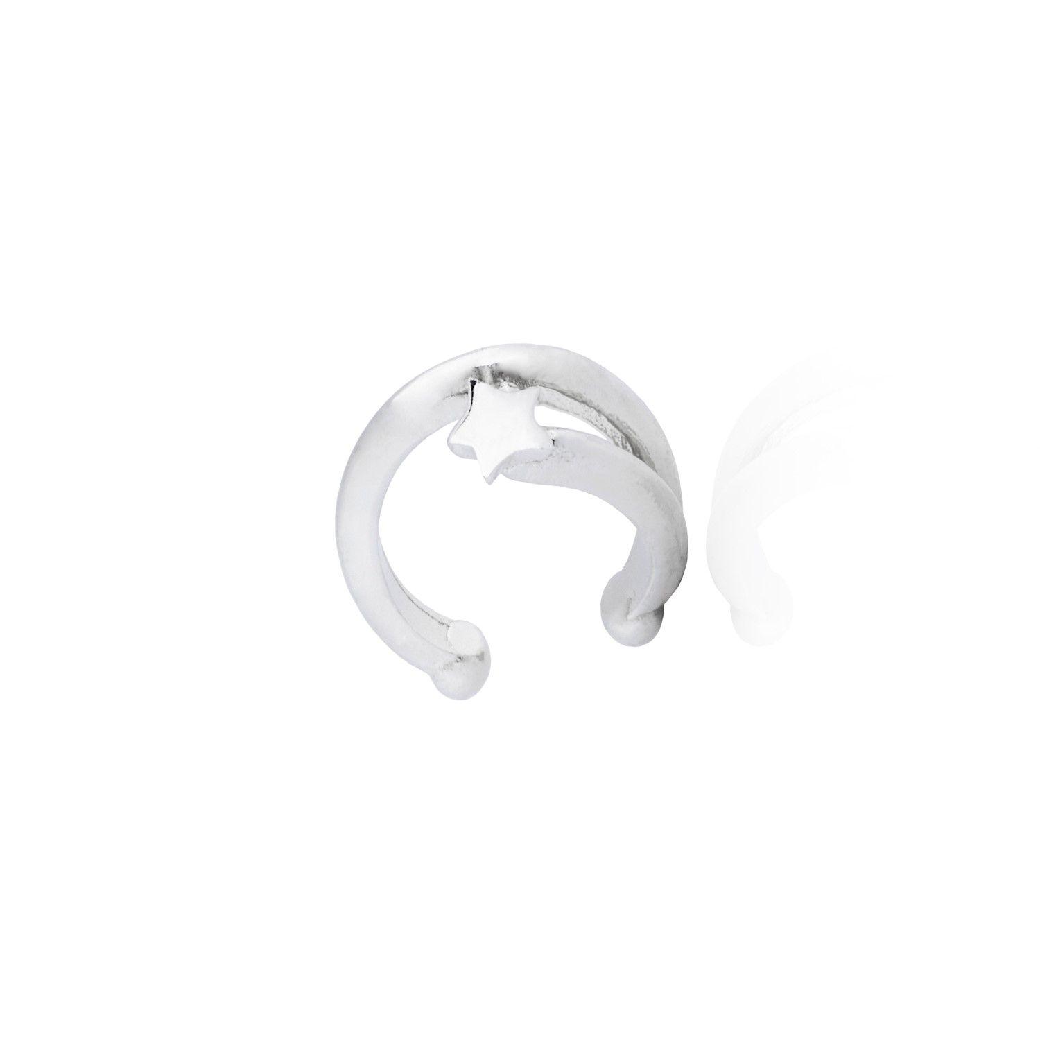 Aros de Plata Esterlina 925 Estrella Individual-2