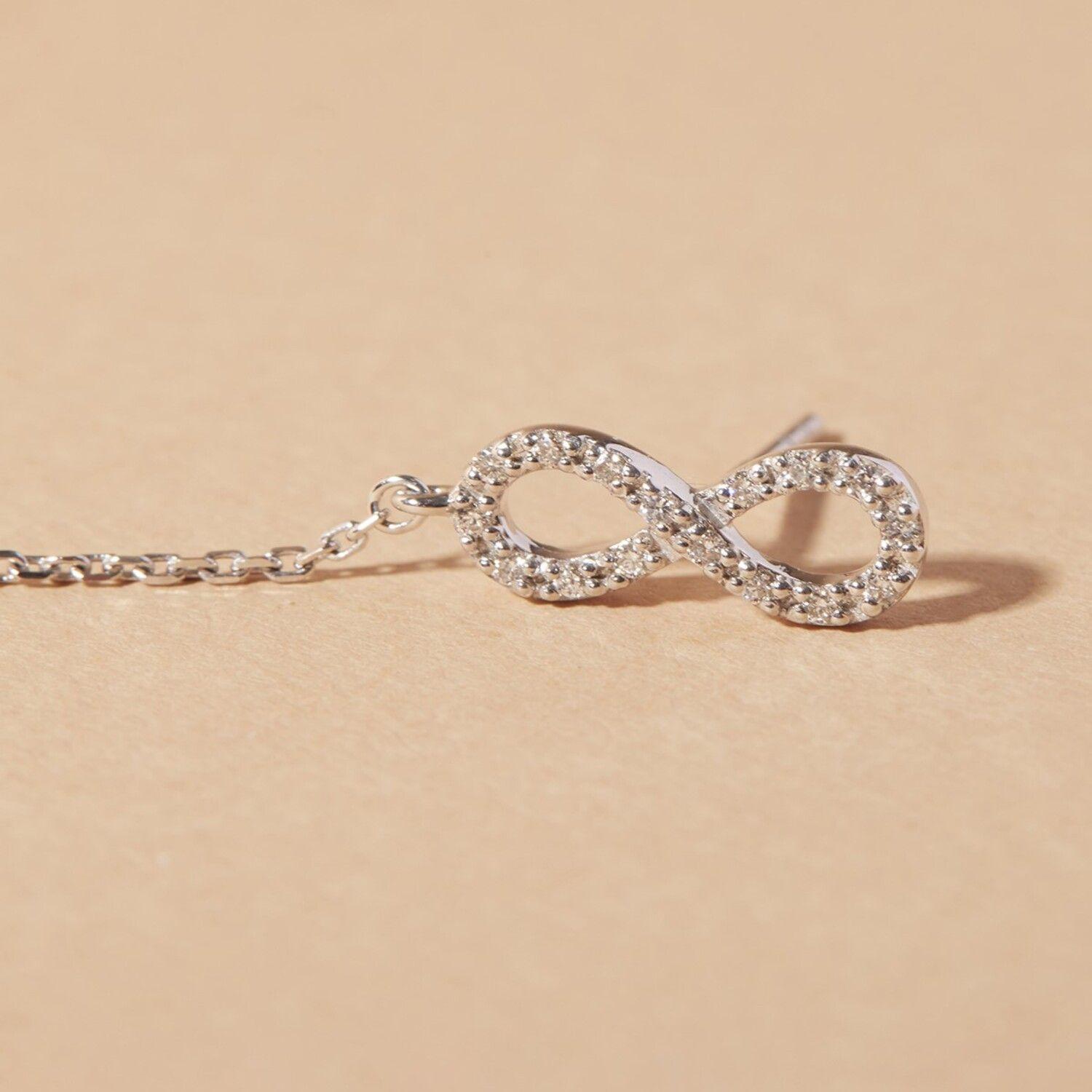 Aros Oro Blanco 18kt Diamantes Infinito 15Pts-2