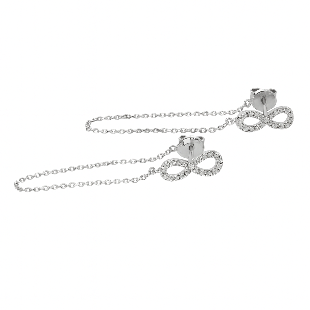 Aros Oro Blanco 18kt Diamantes Infinito 15Pts-2