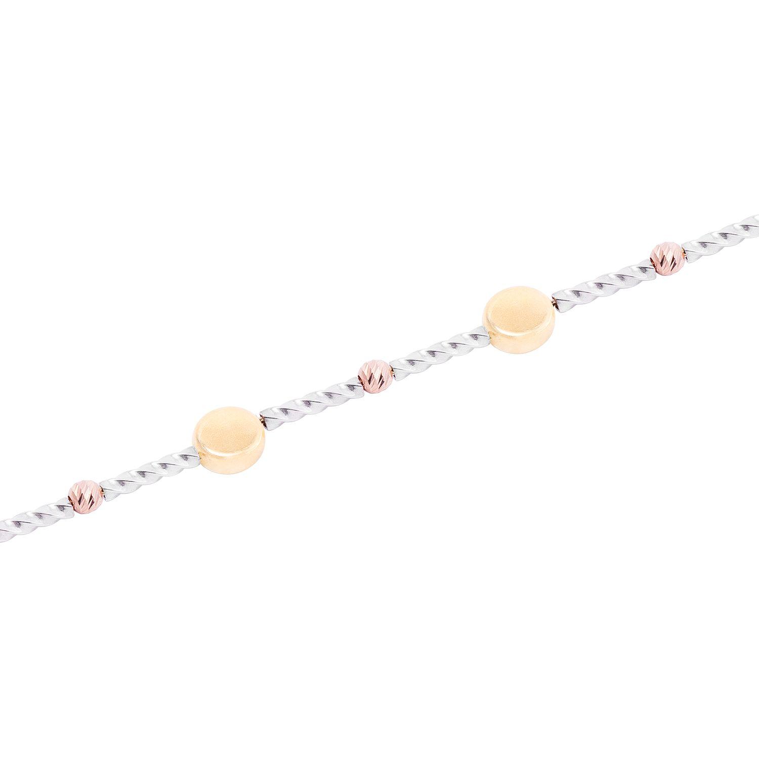 Pulsera Oro 18kt Bicolor Discos-2