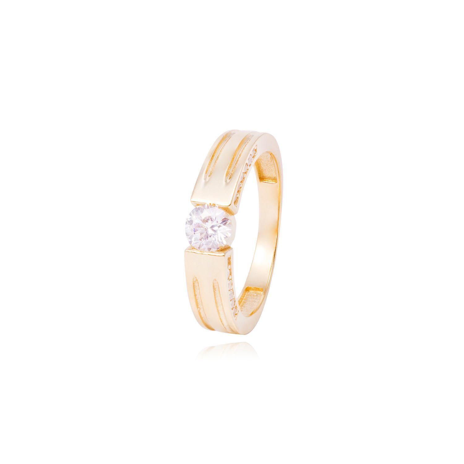 Anillo Compromiso de Oro de 18kt Solitario cuadrado-0
