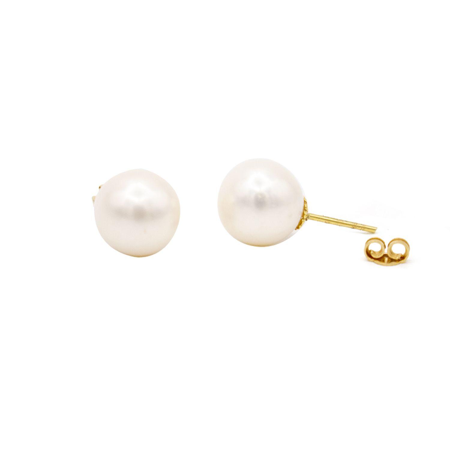 Aros de Oro 18kt Perla Cultivada de 7.0mm a 7.5mm-2