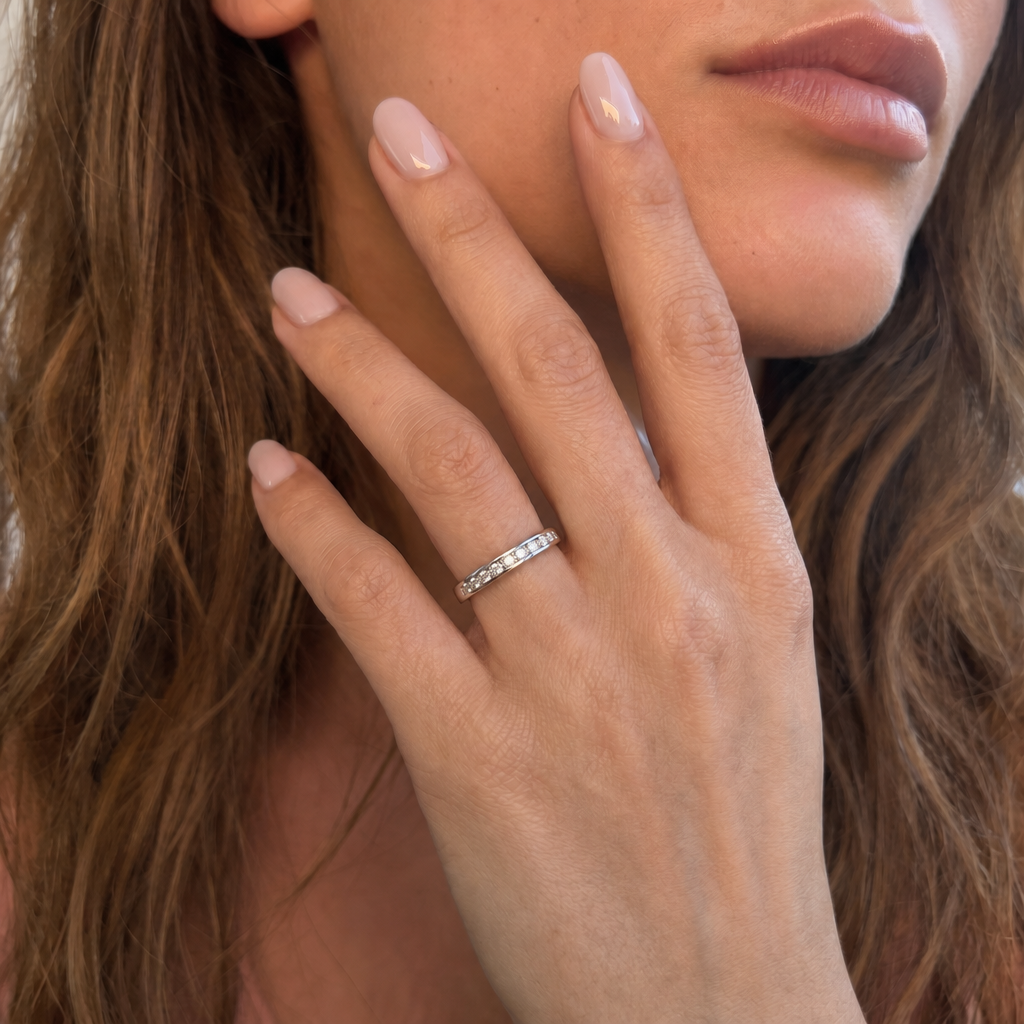 Anillo Oro Blanco 18kt Diamantes 22Pts-3