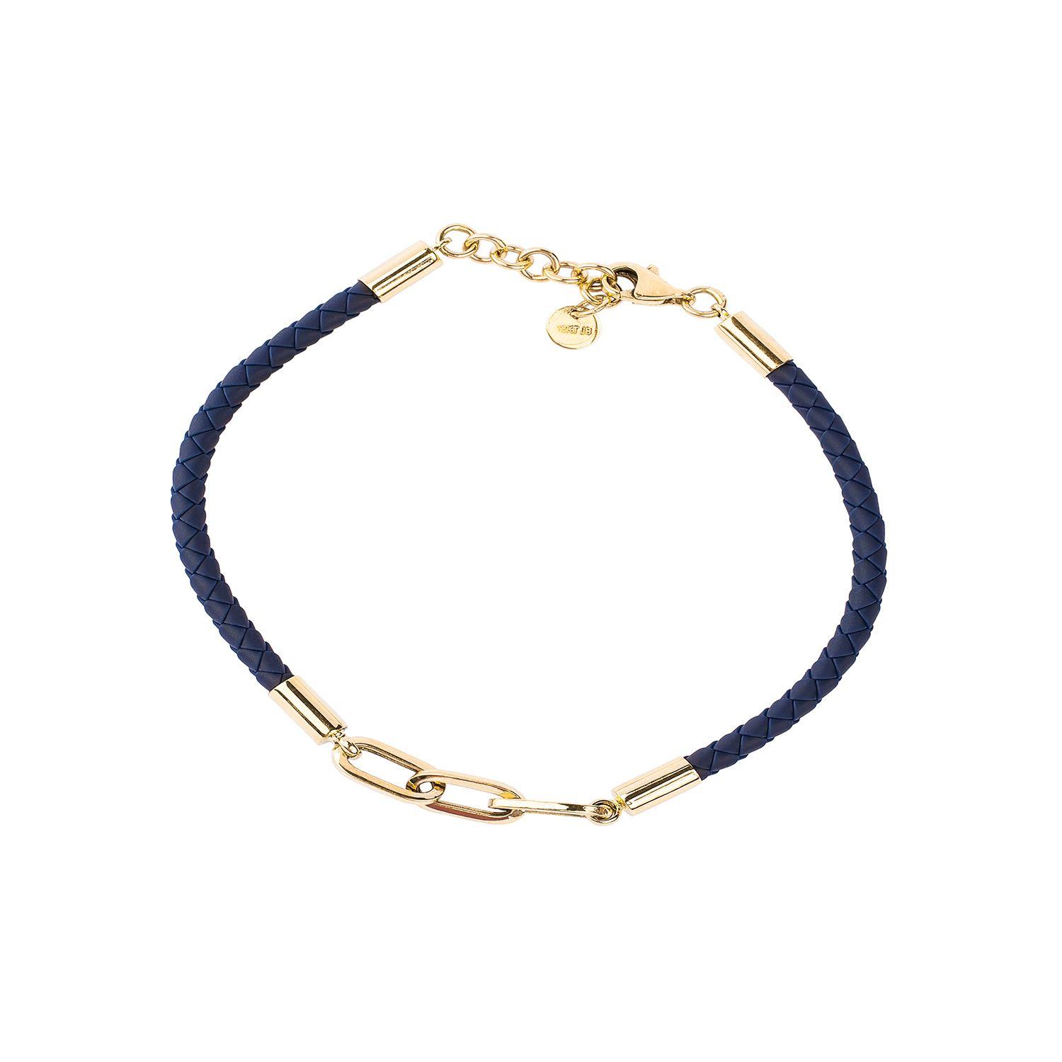 Pulsera de Oro Amarillo 18kt Cuero Eslabón-2