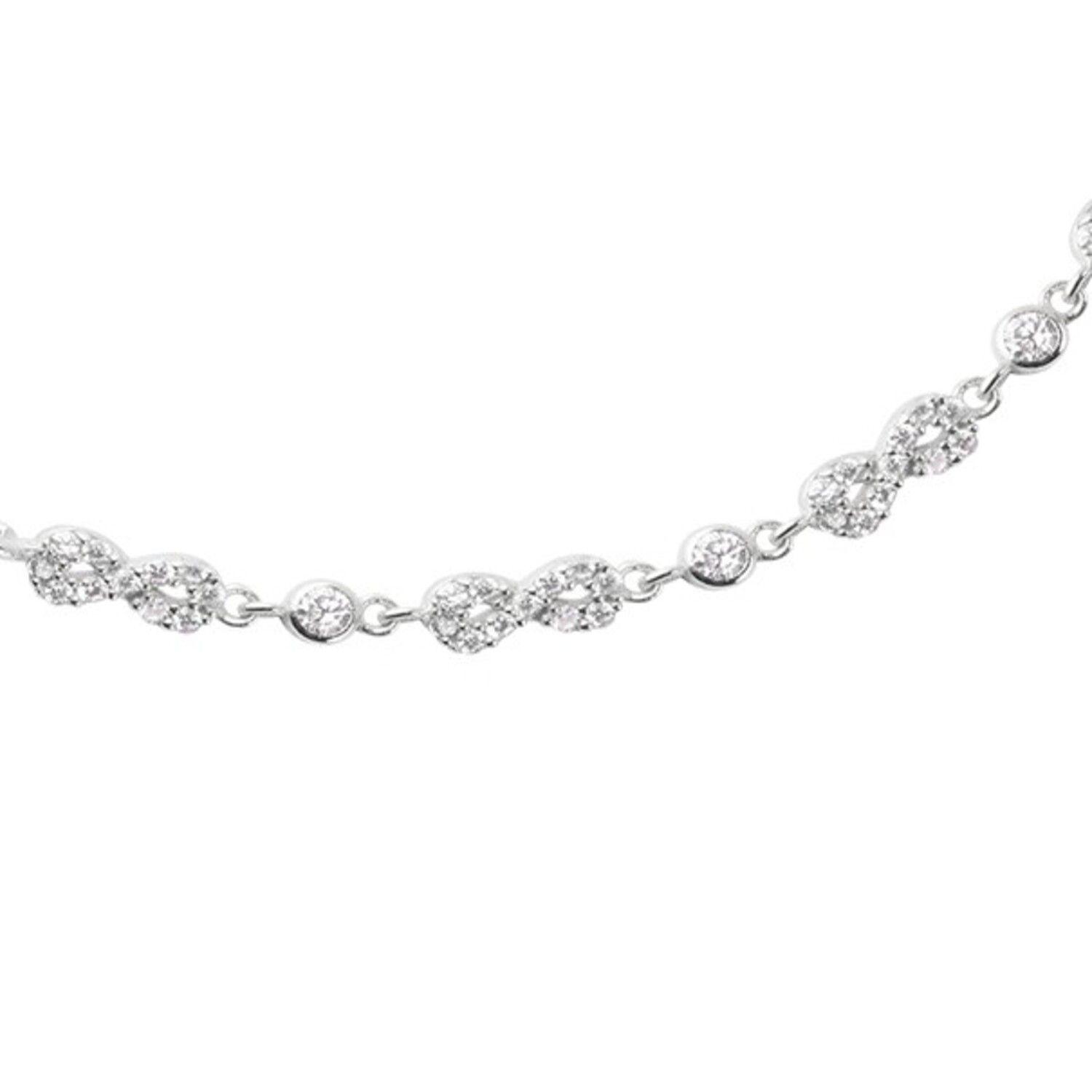 Pulsera de Plata Esterlina 925 Cuatro Infinitos Circon-2