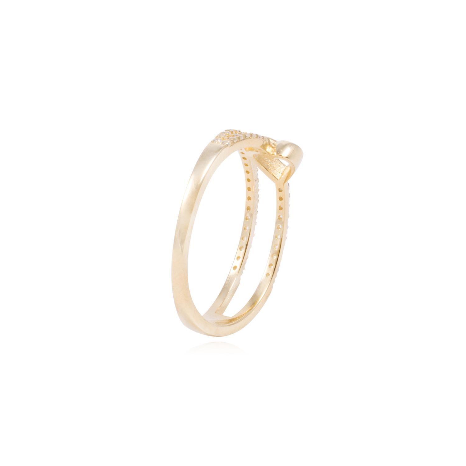 Anillo de Oro 18Kt Circon y Corazon-2