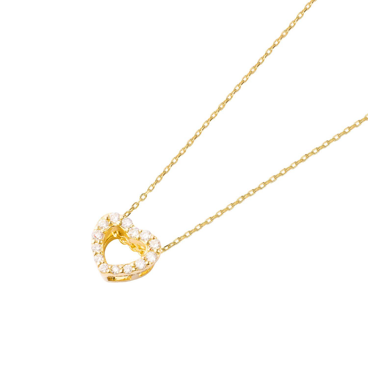 Collar de Oro 18kt con Diamante Modelo Corazon 7pts Corte Brillante-0
