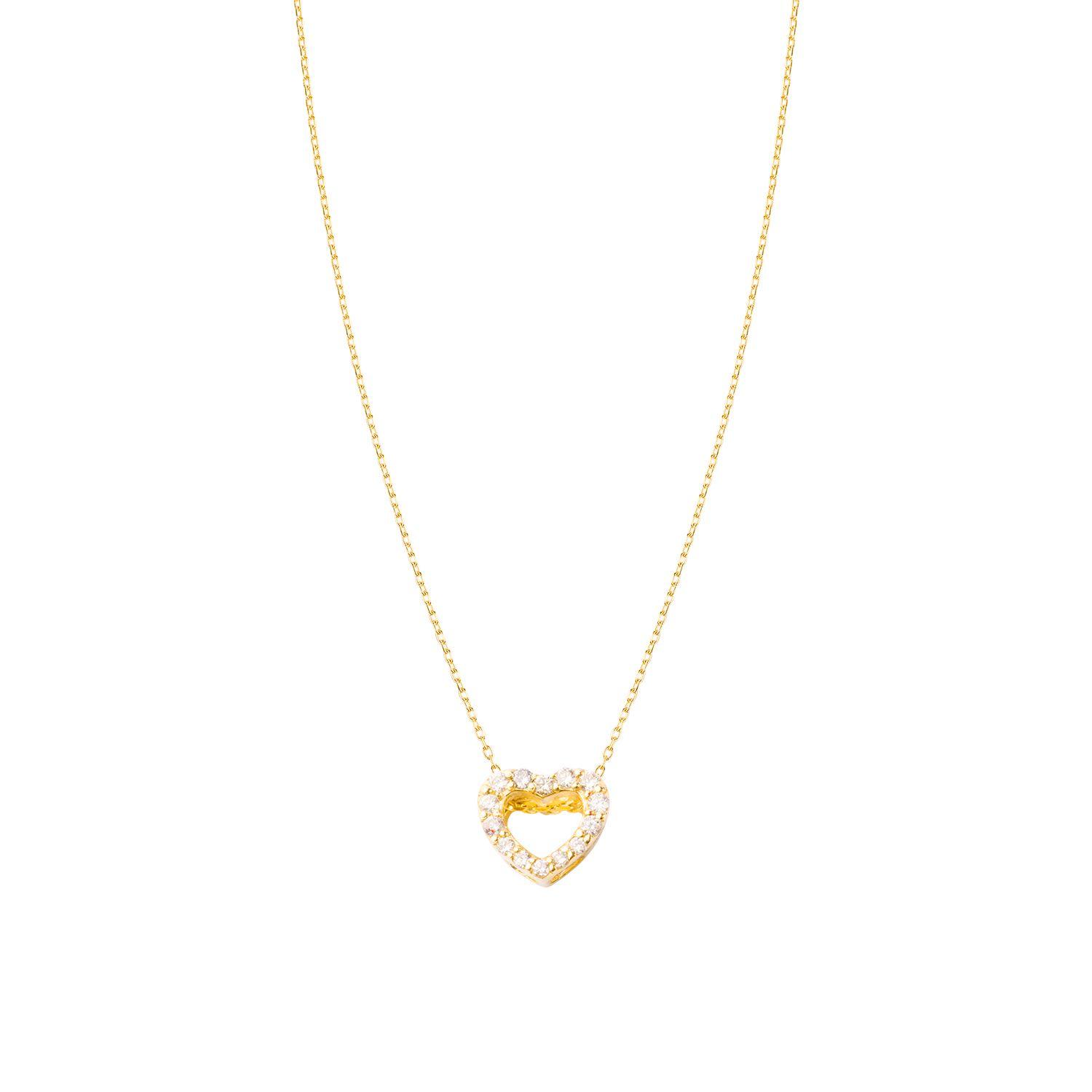 Collar de Oro 18kt con Diamante Modelo Corazon 7pts Corte Brillante-2