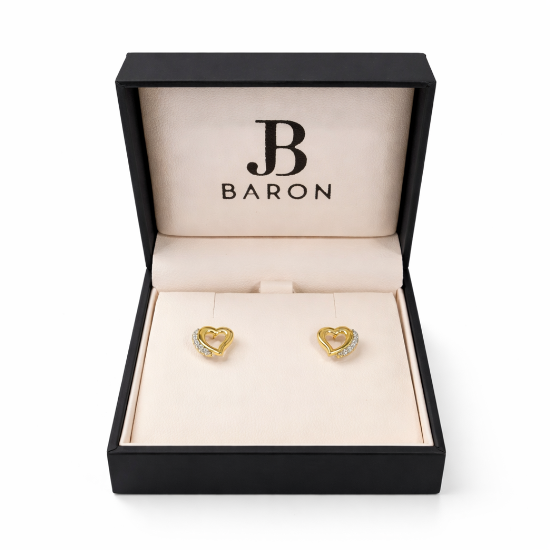 Aros Oro Amarillo 18kt Circonita Corazón-3