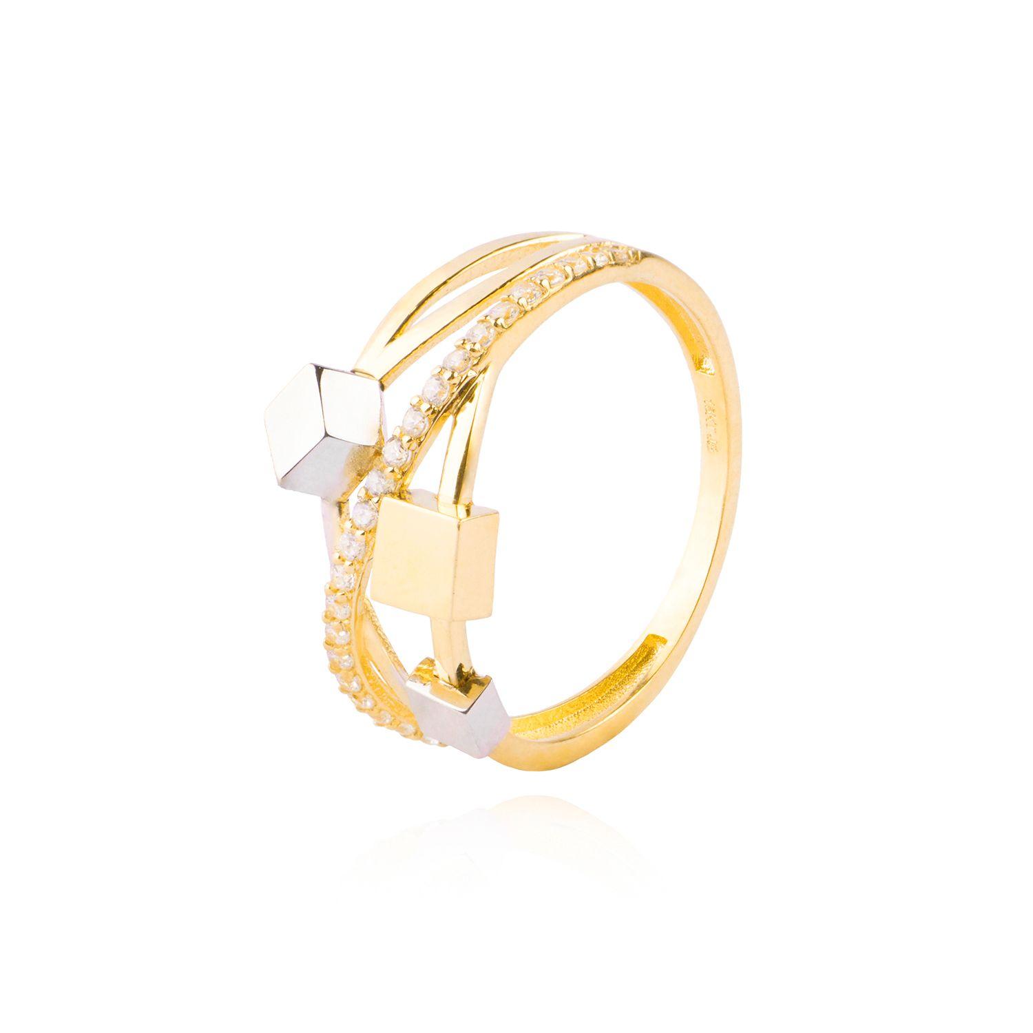 Anillos de Oro 18kt Modelo Cubos con Circón-0