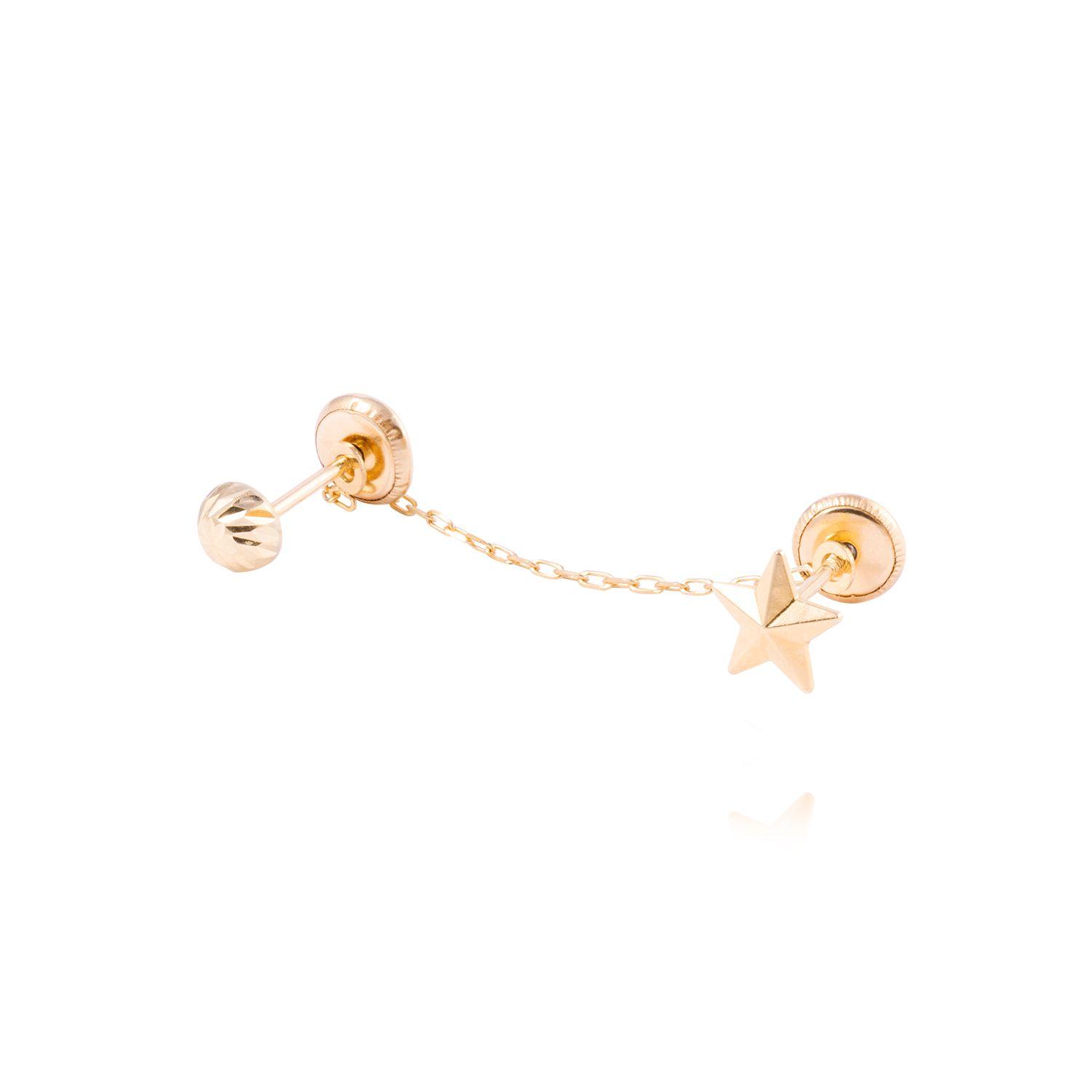 Piercing de Oro de 9kt Estrella con colgante-0