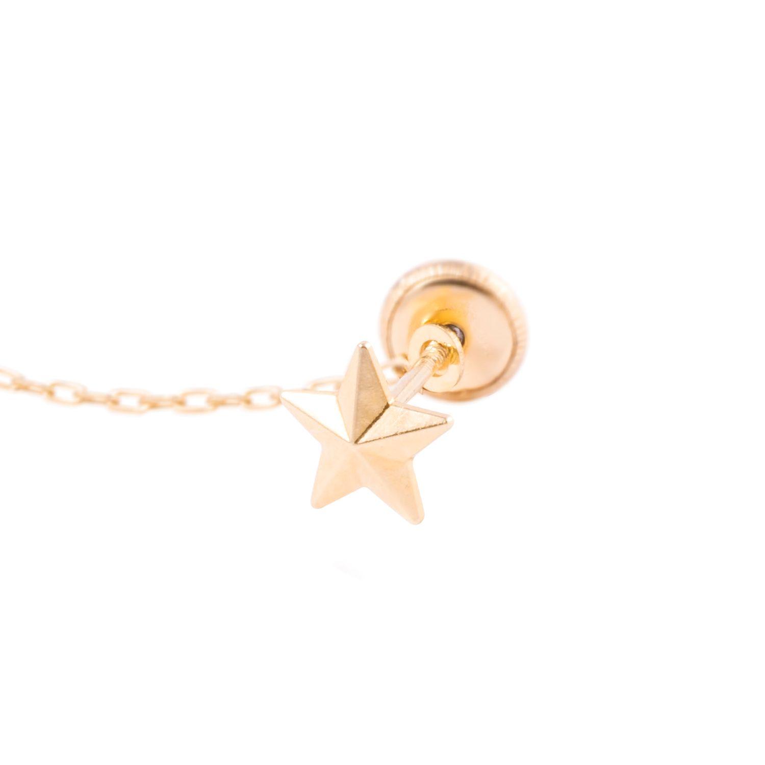 Piercing de Oro de 9kt Estrella con colgante-1