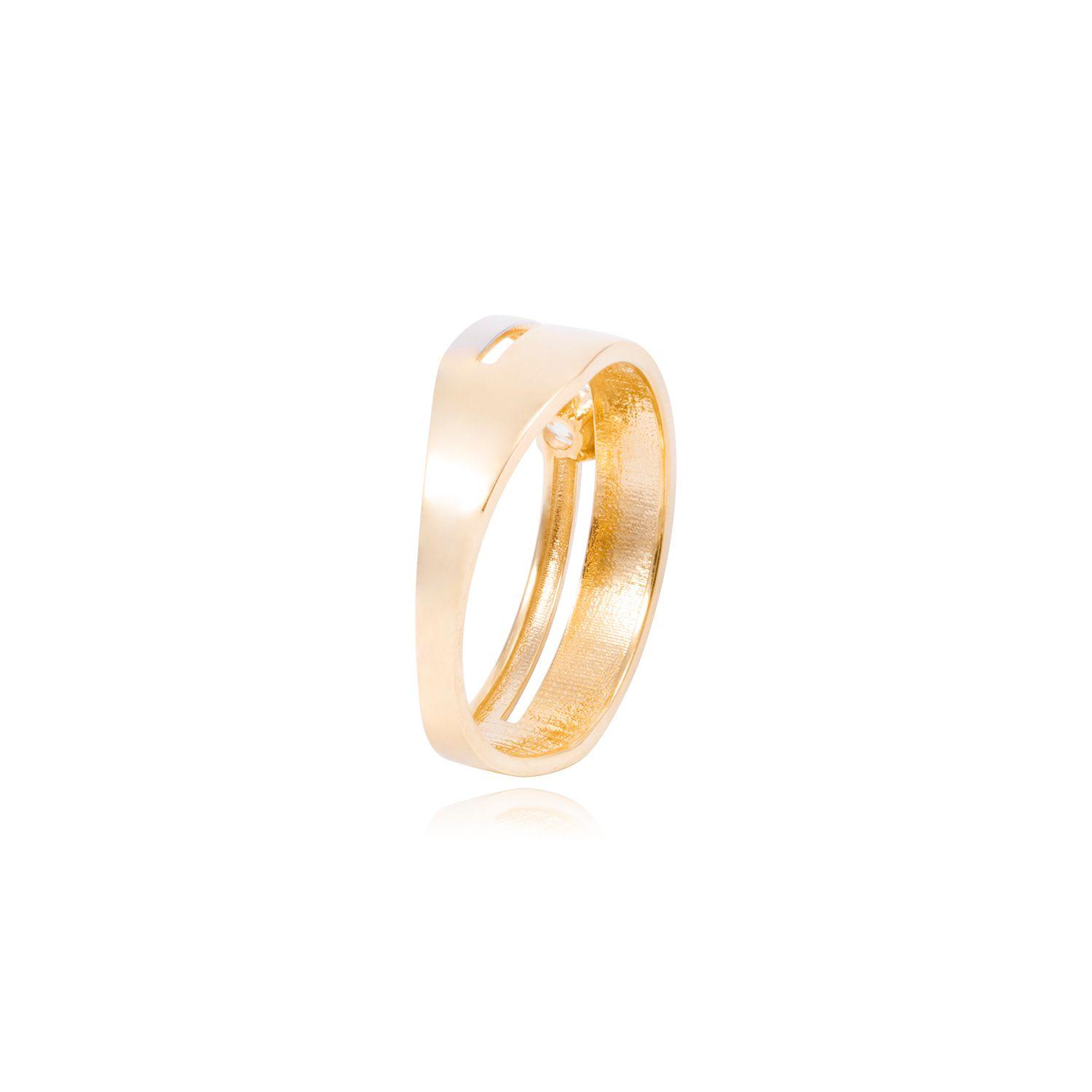 Anillo Compromiso de Oro de 18kt Solitario Bicolor-2