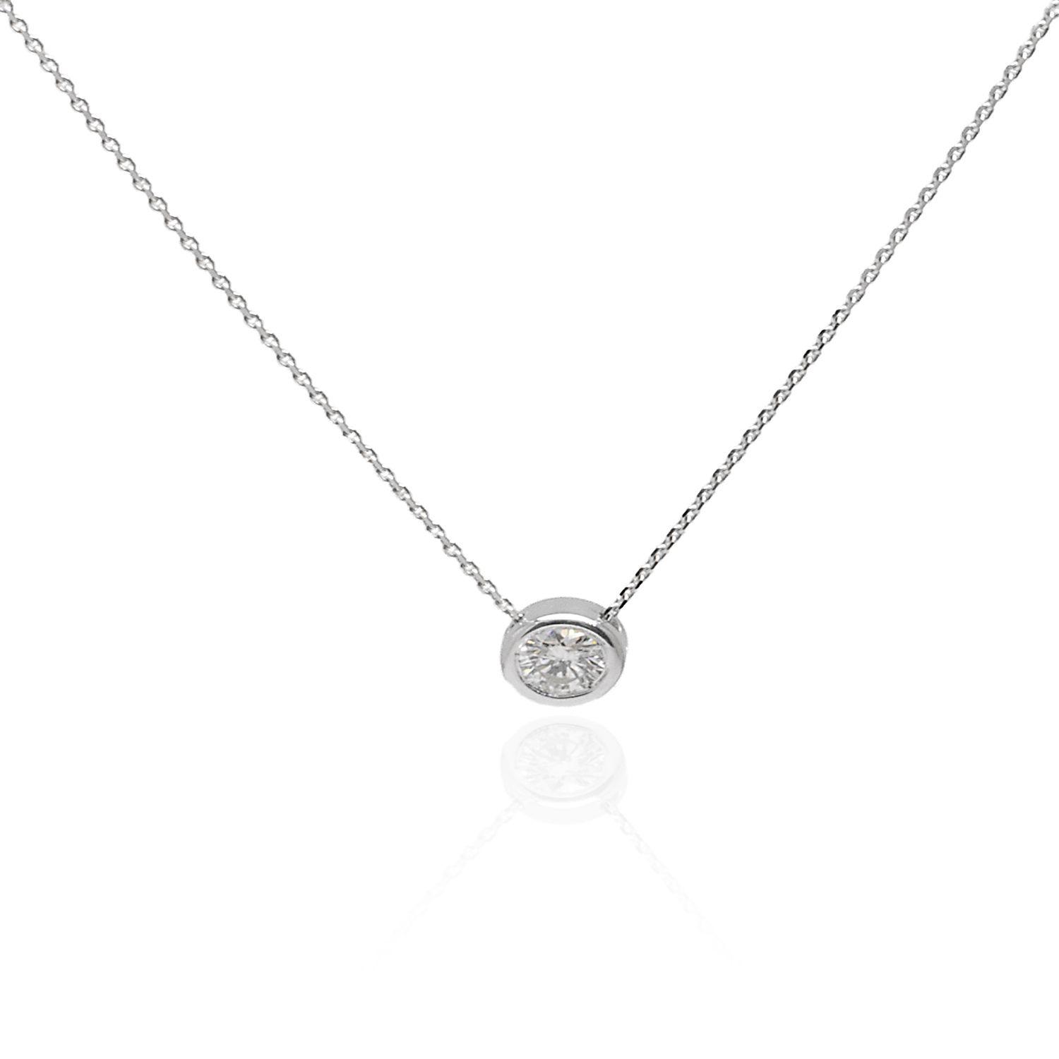 Collar de Oro 18kt Diamante Punto de Luz 15pts Corte Brillante SI/H-1