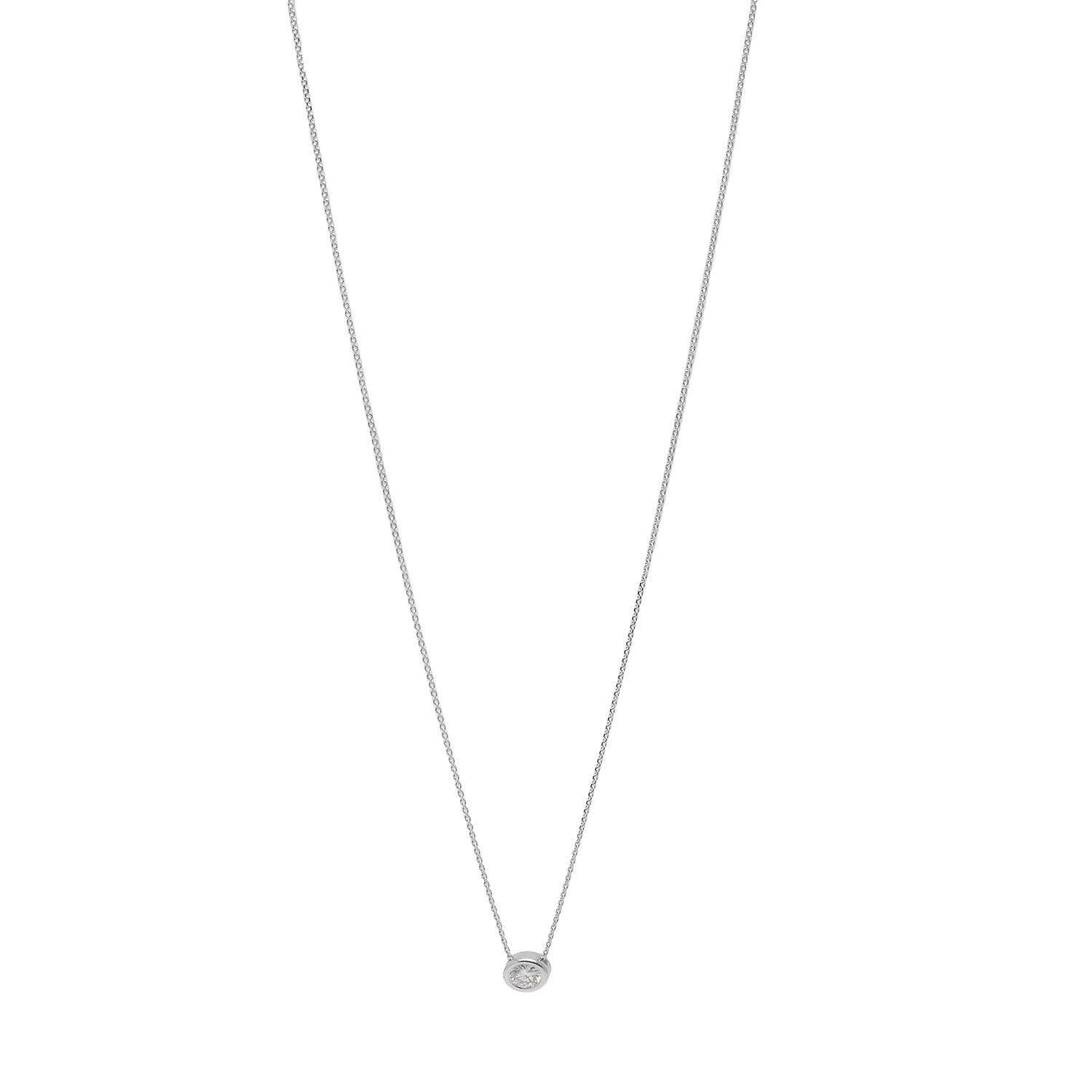 Collar de Oro 18kt Diamante Punto de Luz 15pts Corte Brillante SI/H-2