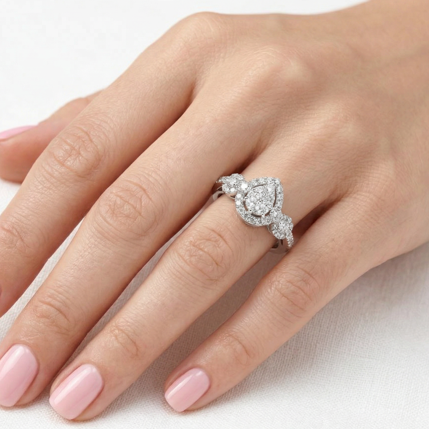 Anillo Oro Blanco 18kt Diamantes 71 Pts-2