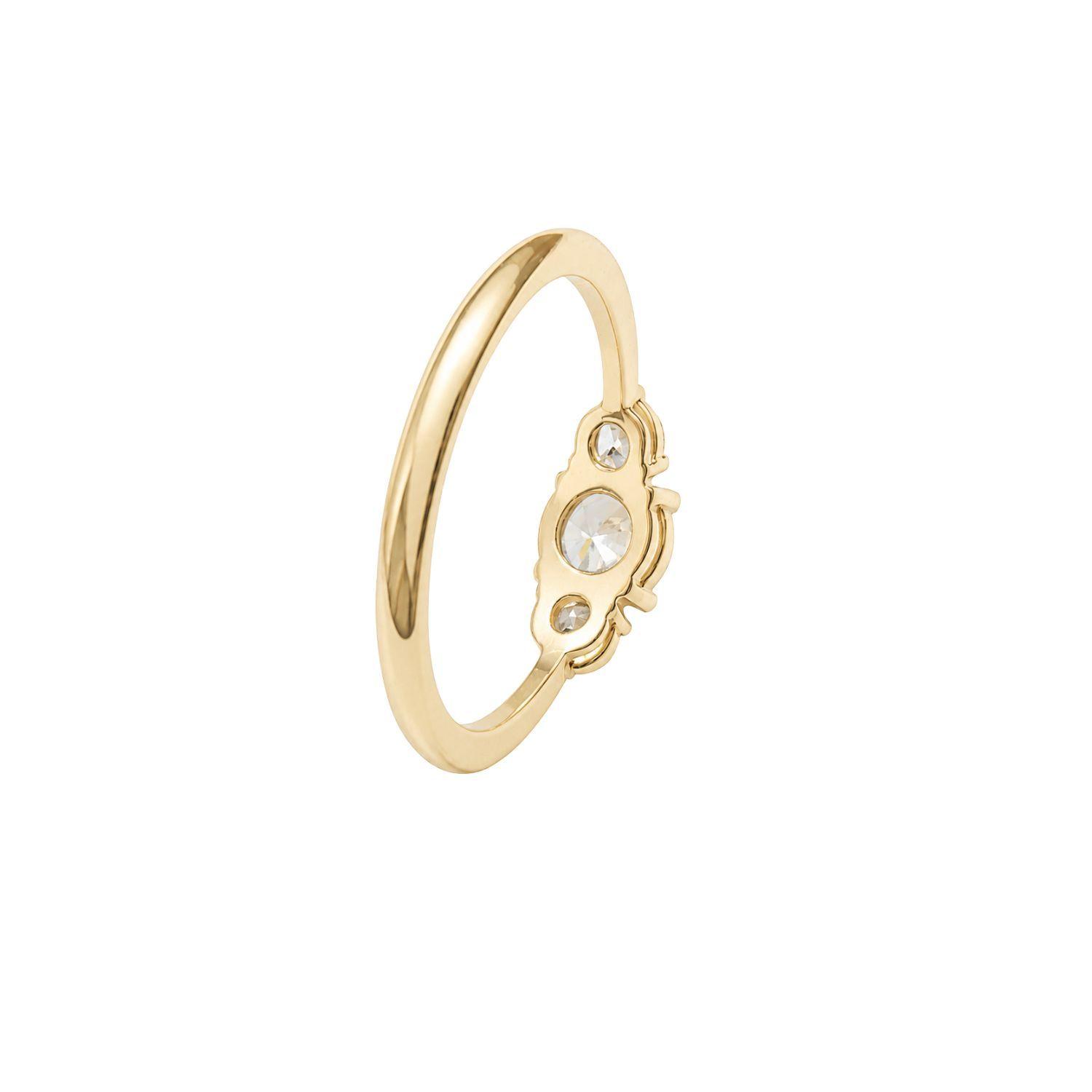Anillo Oro Miel 18kt Trilogía Radiante-1