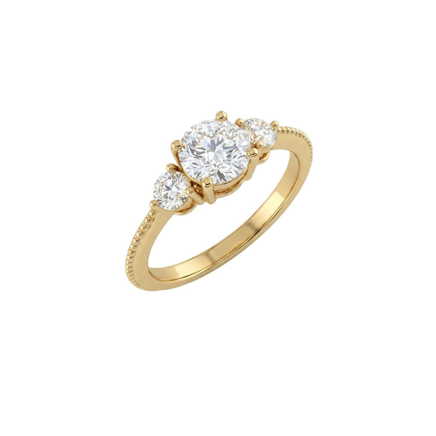 Anillo Oro Miel 18kt Trilogía Radiante-2