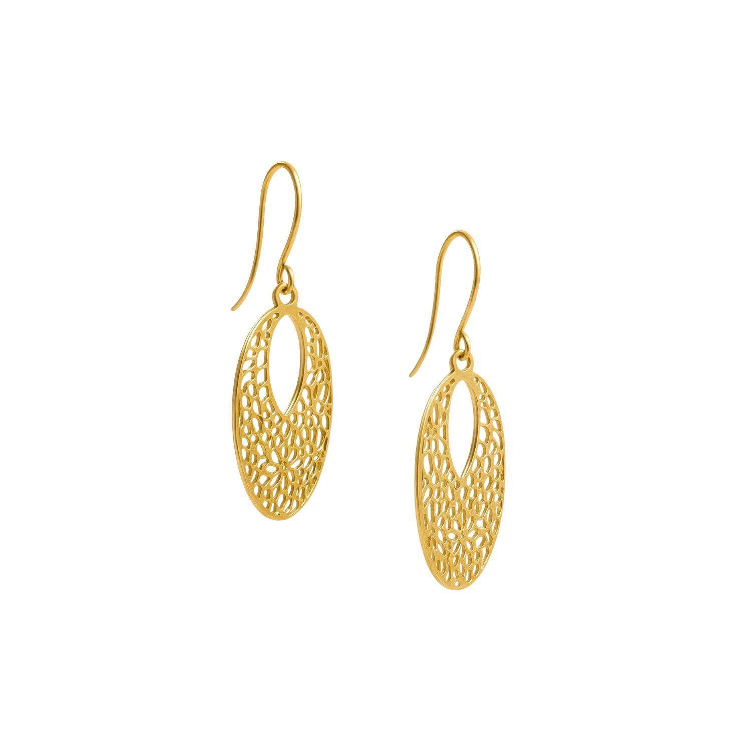 Aros Oro Amarillo 18kt Flor Calados-1