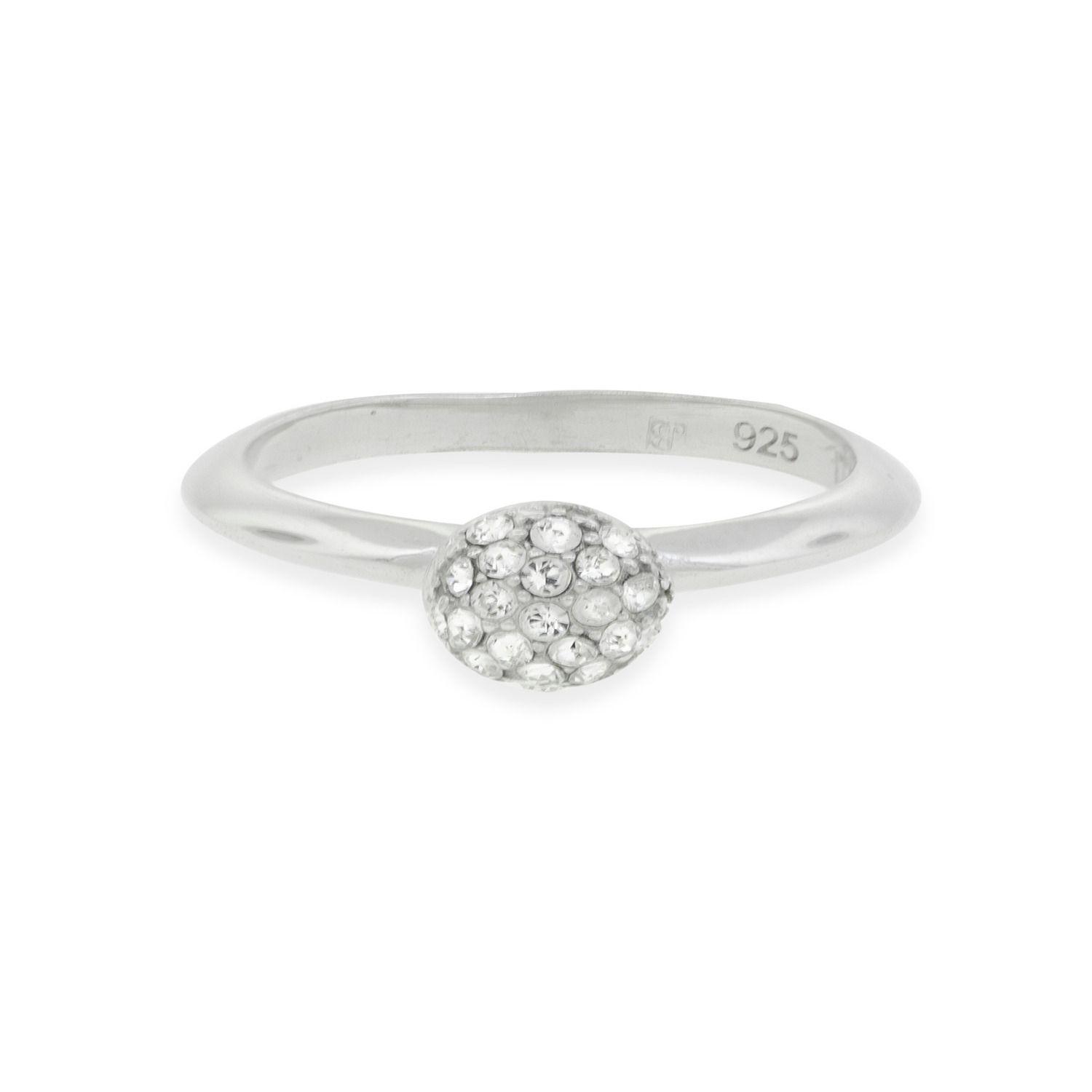 Anillo de Plata Esterlina 925 Boton Circon-2