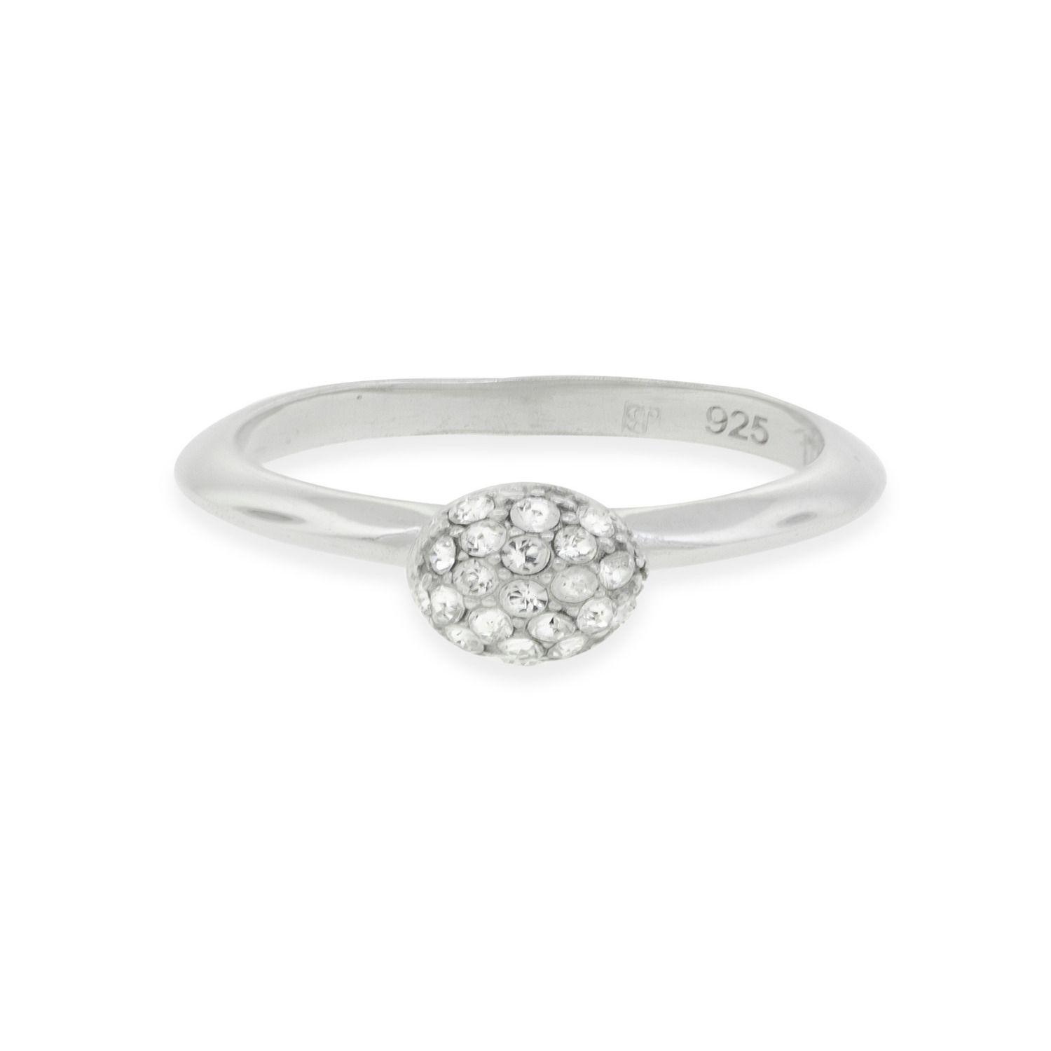 Anillo de Plata Esterlina 925 Boton Circon-2