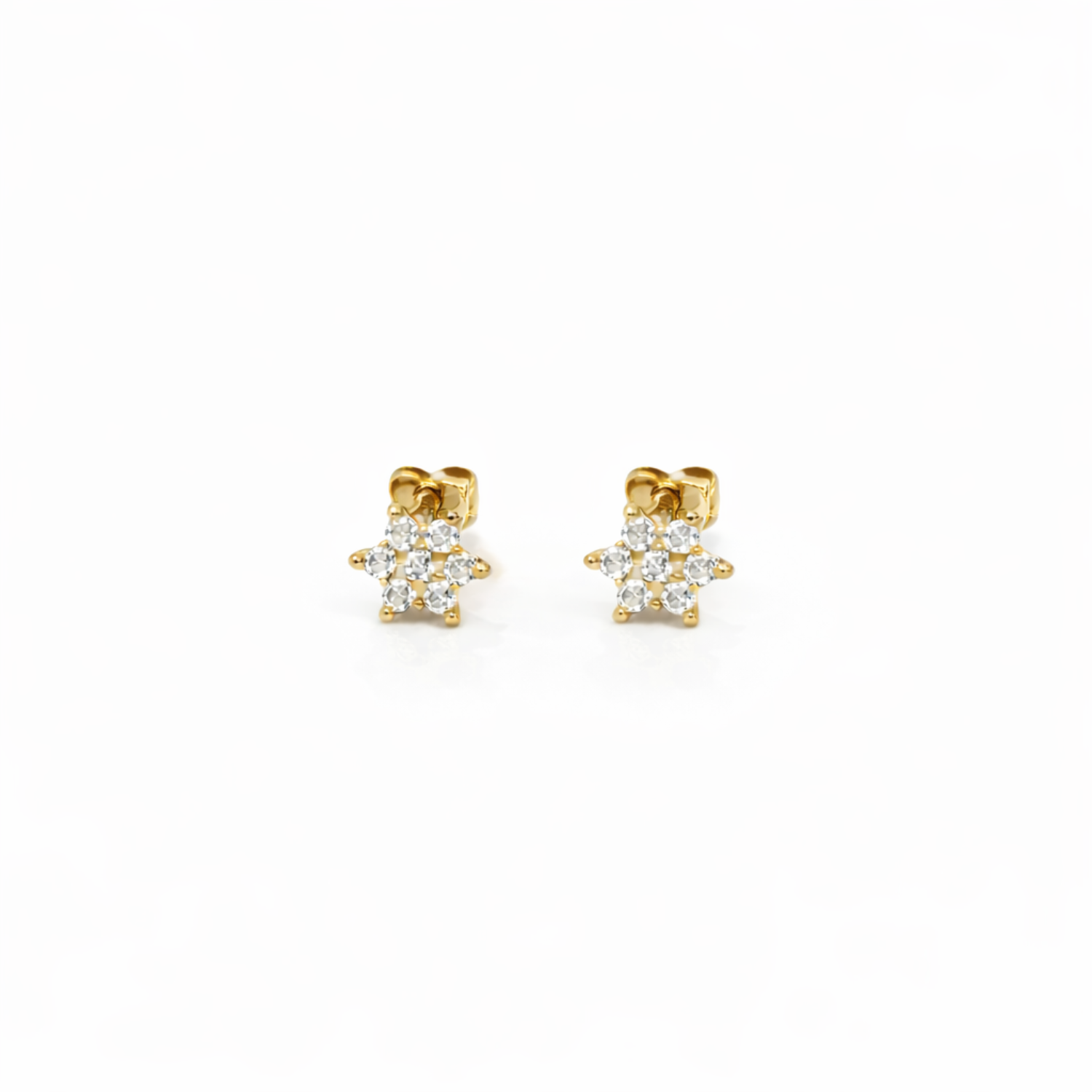 Aros Oro Amarillo 18kt Flor Imperial Circonita-2