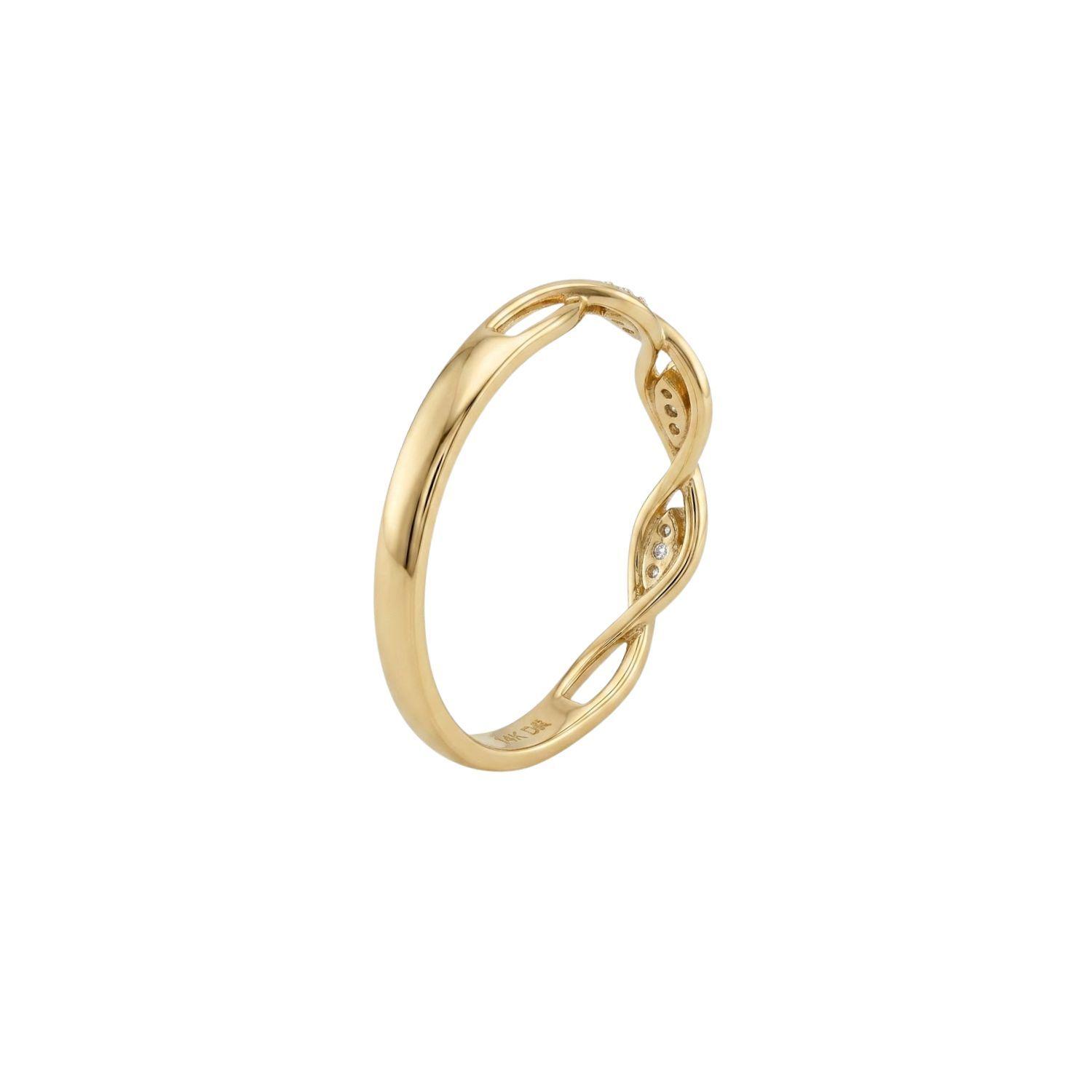 Anillo de Oro 18Kt  Curva Circon-2