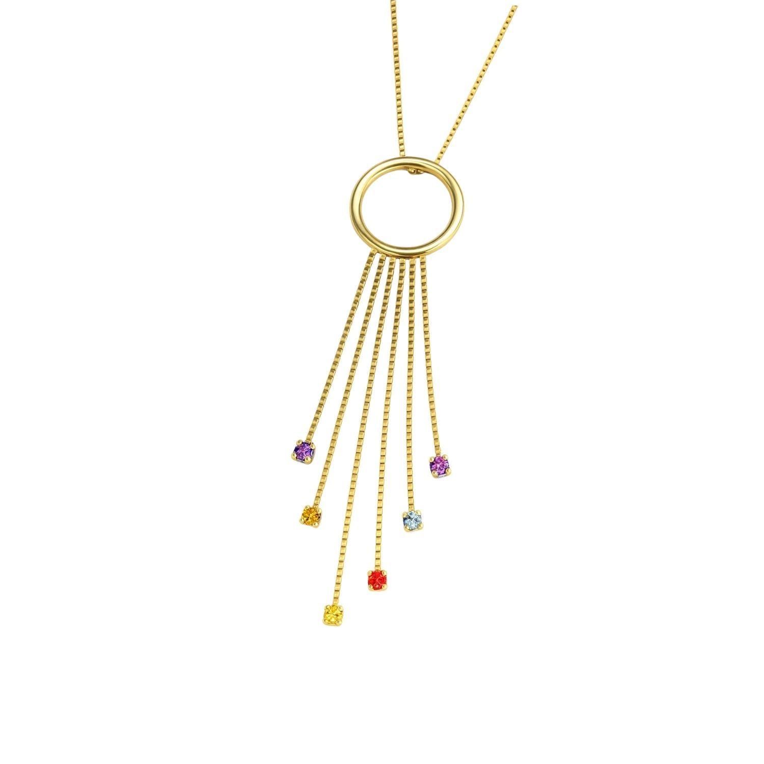 Collar Oro Amarillo 18kt Aurora Multicolor-2