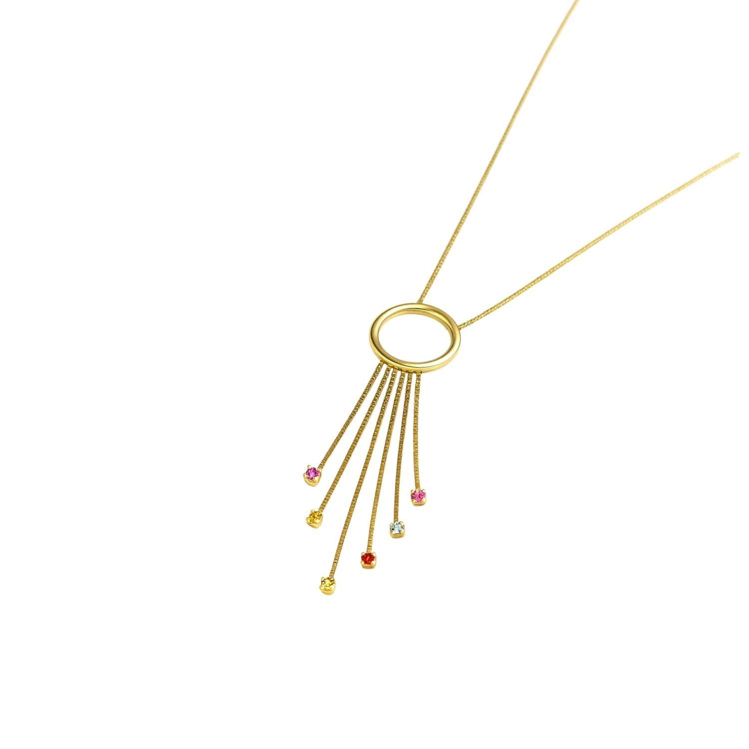 Collar Oro Amarillo 18kt Aurora Multicolor-4