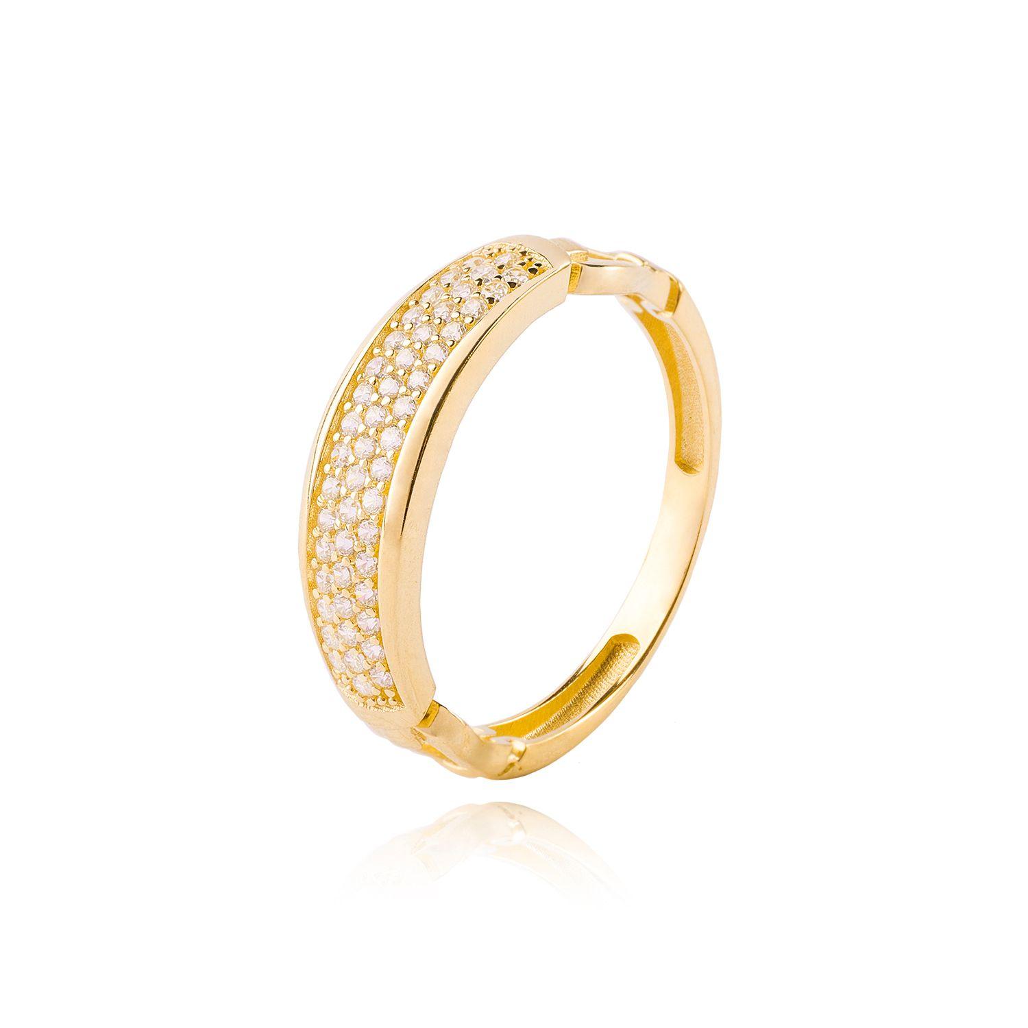 Anillo de Oro 18kt Triple Circon 1265-0