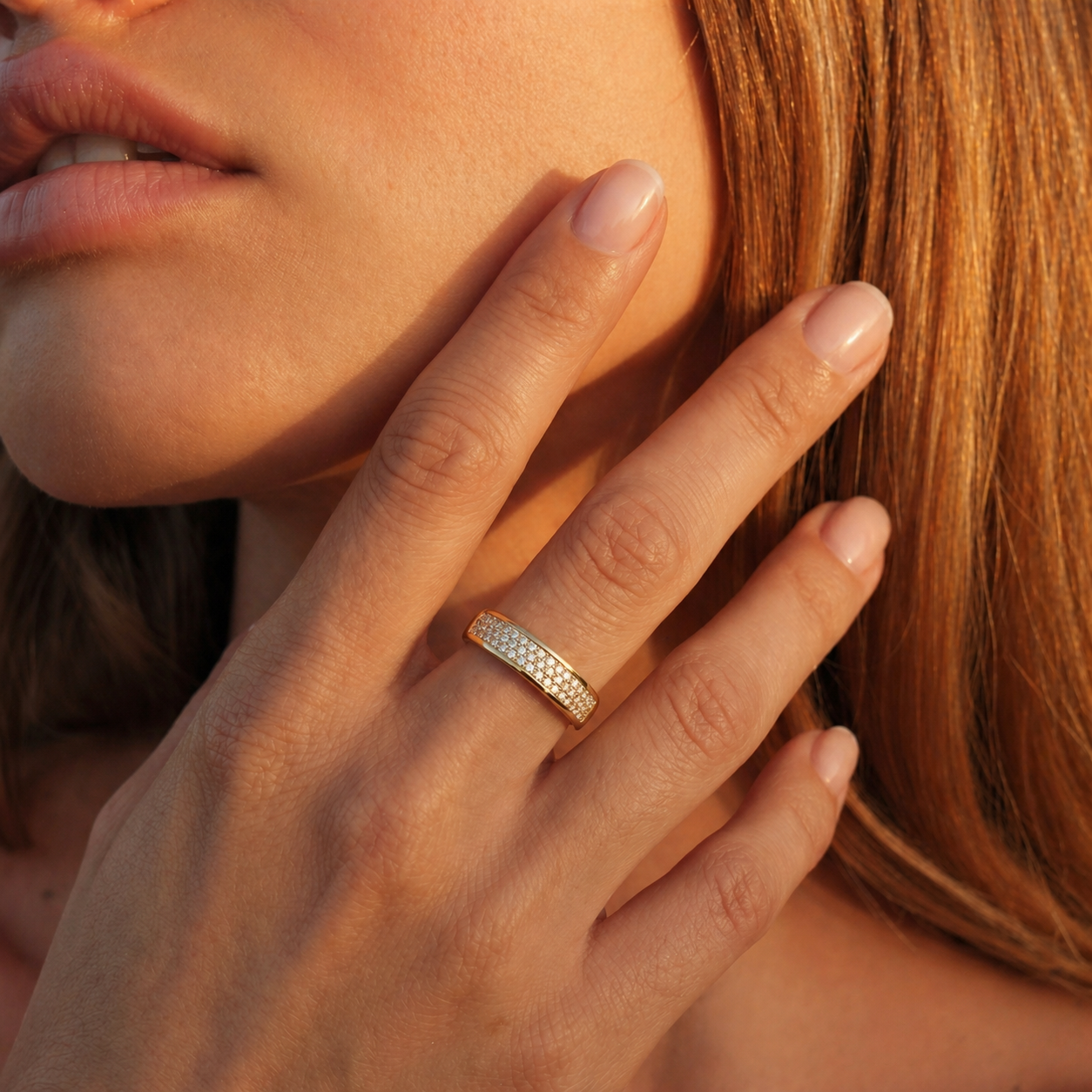 Anillo de Oro 18kt Triple Circon 1265-3