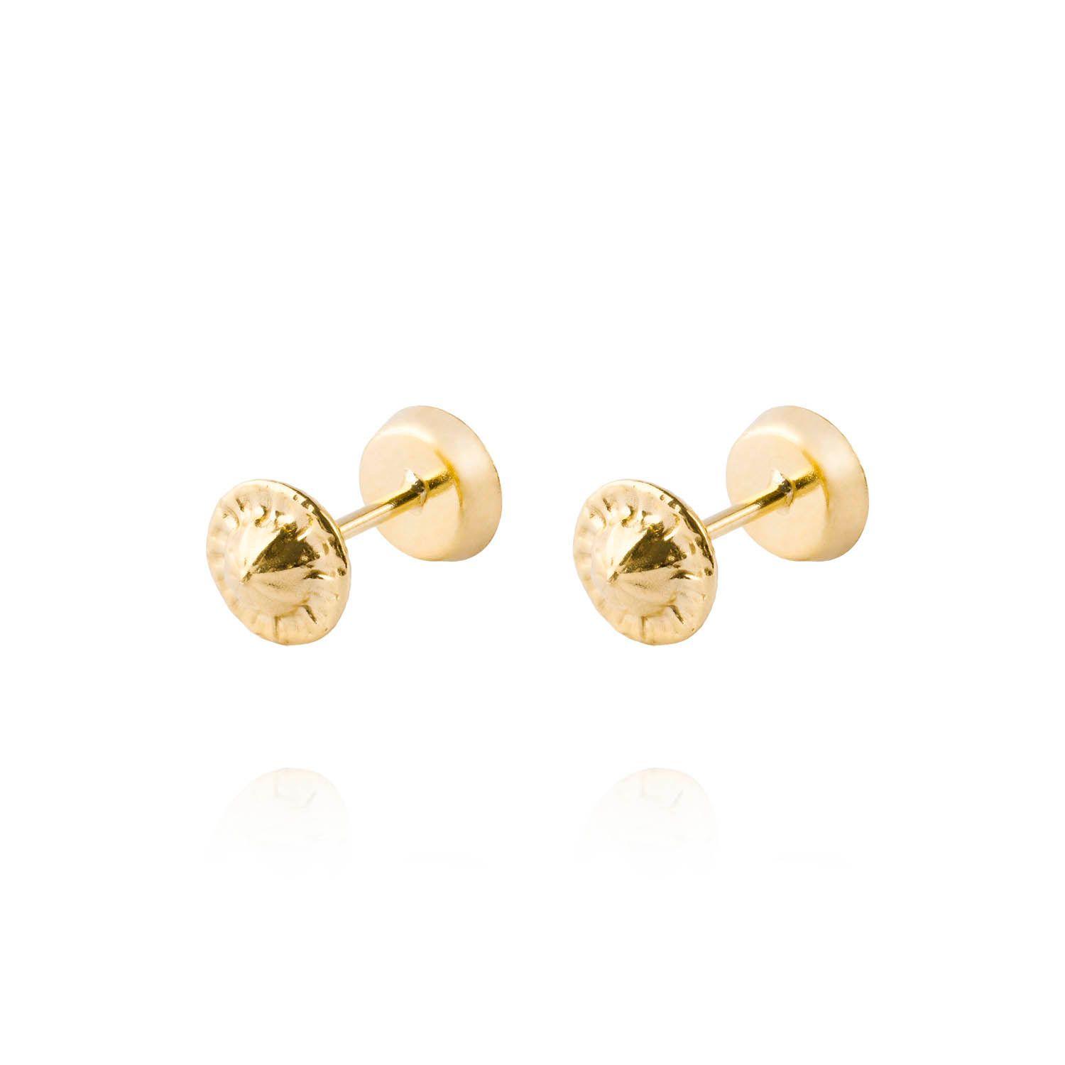 Aros de Oro 18kt Circulo Rubí 5mm-2