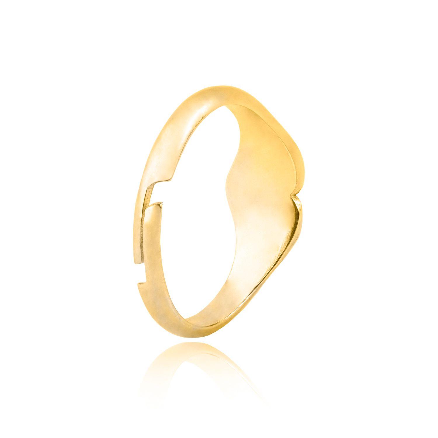 Anillo de Plata Esterlina 925 Corazón Revestido en Oro 18kt-2