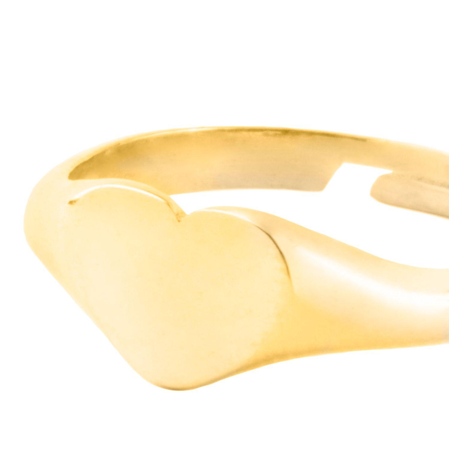 Anillo de Plata Esterlina 925 Corazón Revestido en Oro 18kt-1
