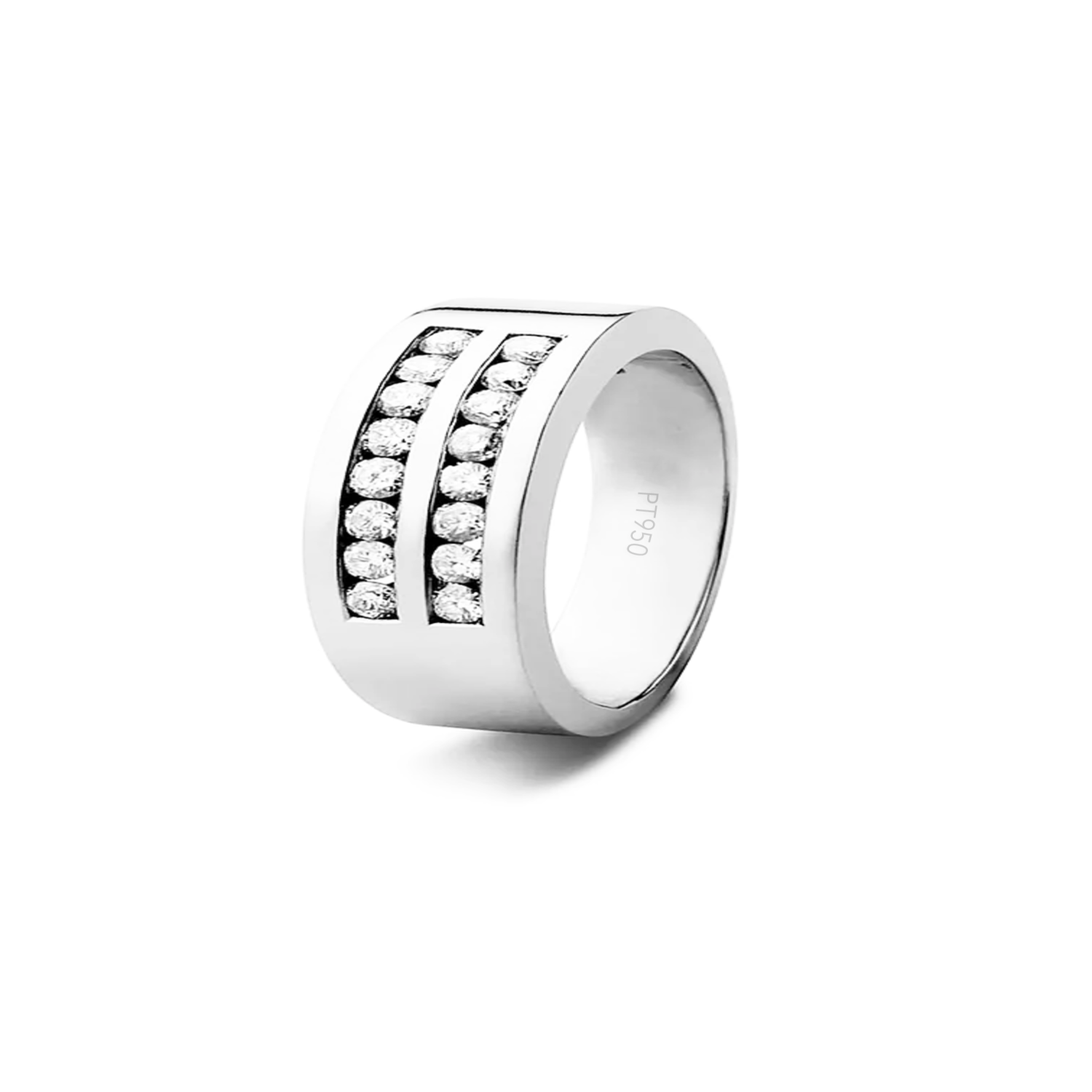 Anillo de Platino 950 Modelo Perfeccion 16 Diamantes de 3pts cada uno-0
