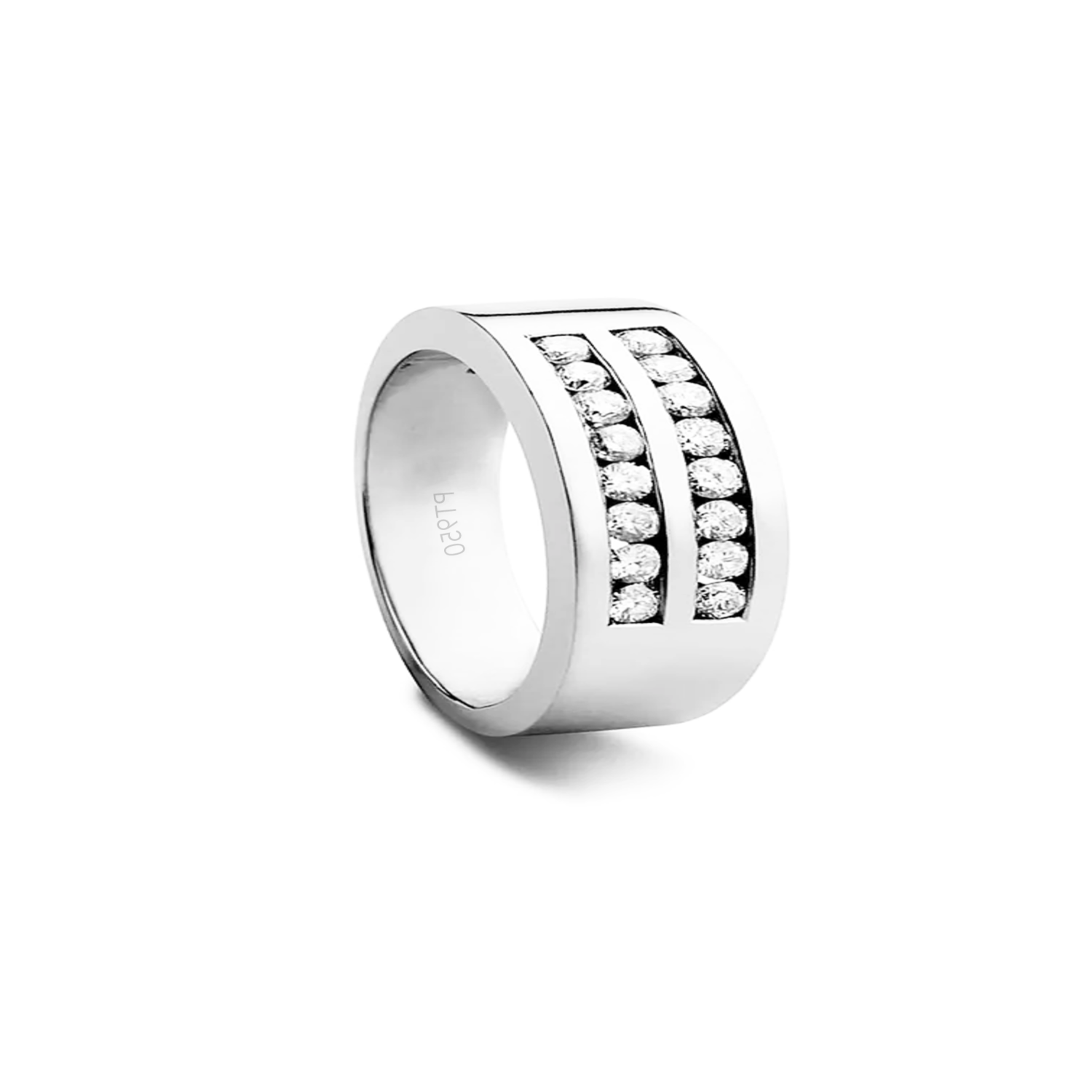 Anillo de Platino 950 Modelo Perfeccion 16 Diamantes de 3pts cada uno-1