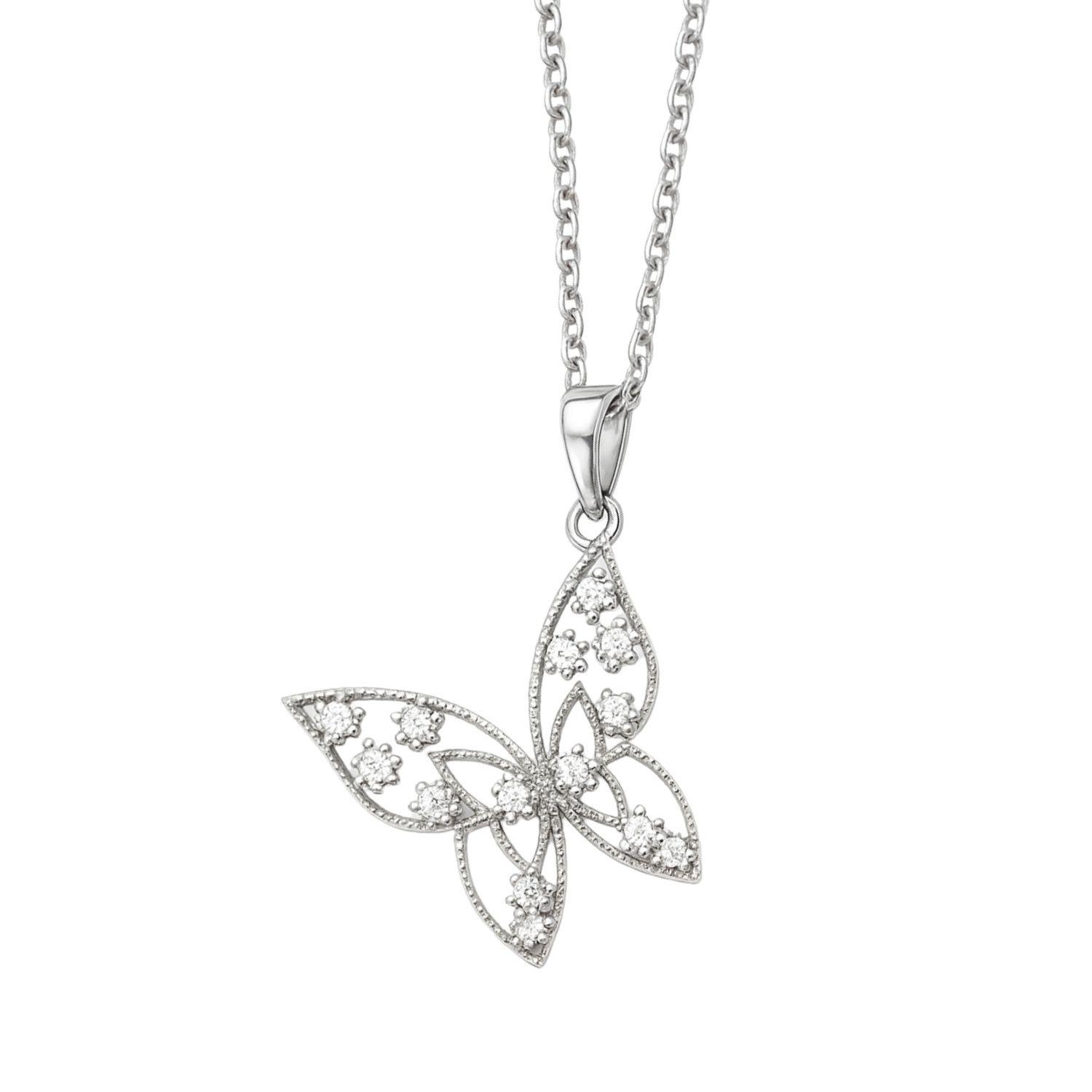 Colgante de Plata Esterlina 925 Mariposa con Circonita-2