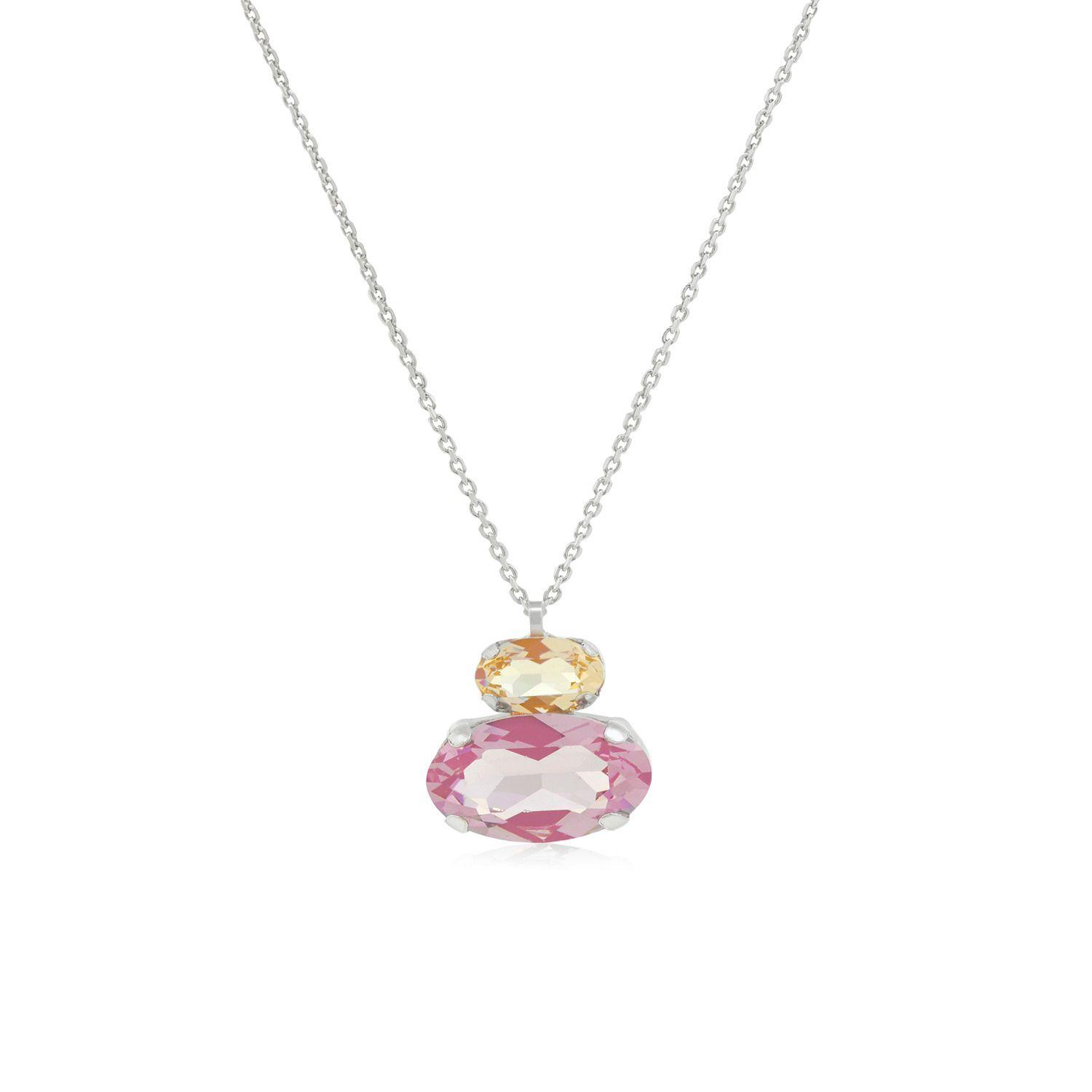 Collar de Plata Esterlina 925 Doble Amatista-2
